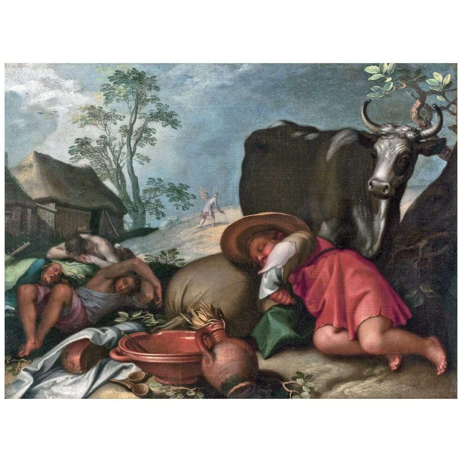  Abraham Bloemaerts. Landscape with Herdsmen and Satan. 1604. Hermitage Museum