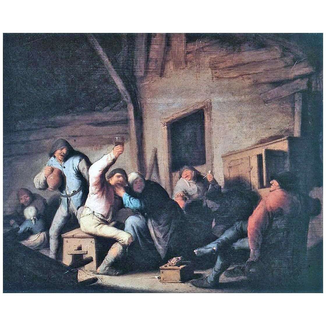   Adriaen van Ostade. Peasants in a Tavern. 1635. Alte Pinakothek Munchen