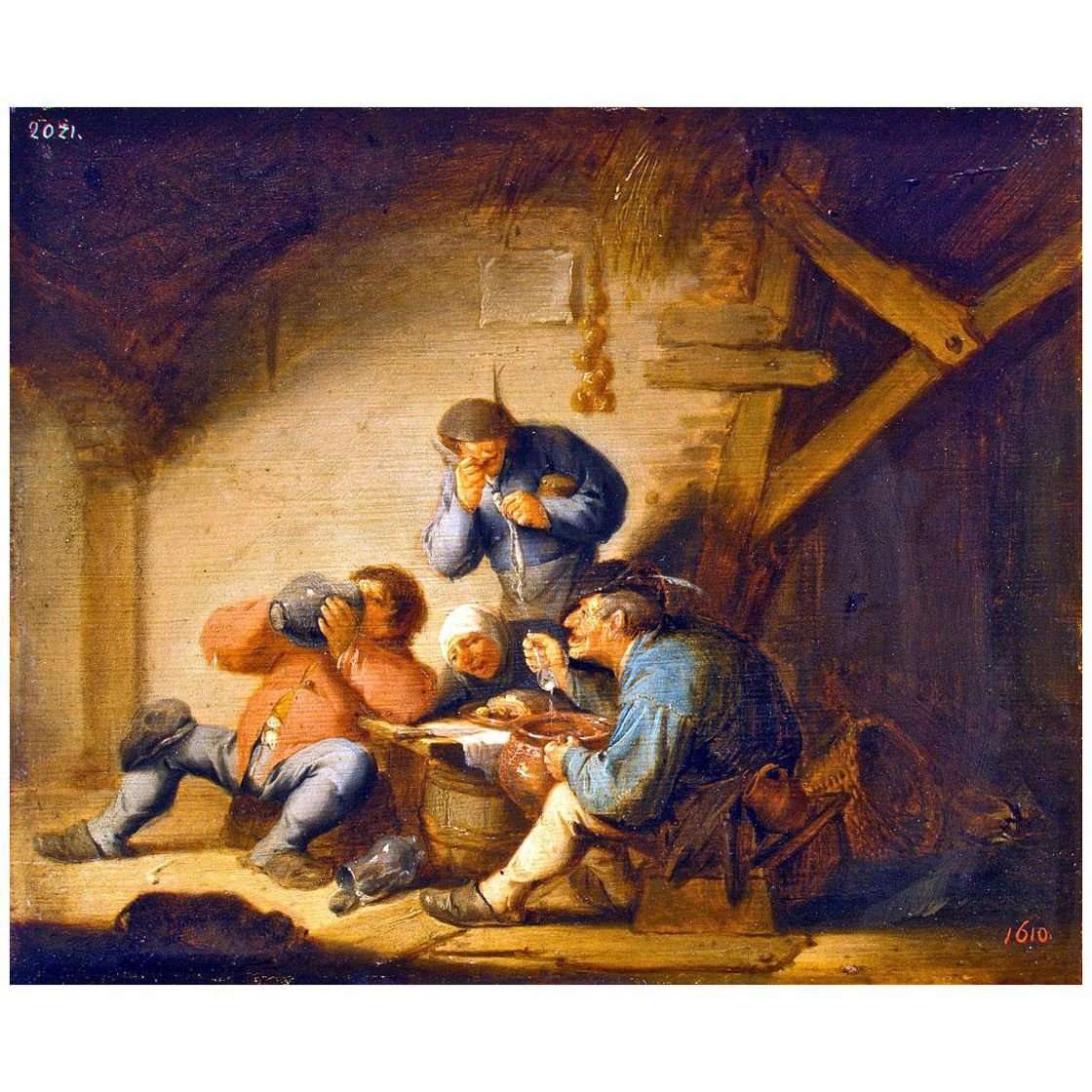  Adriaen van Ostade. Sense of Taste. 1635. Hermitage Museum