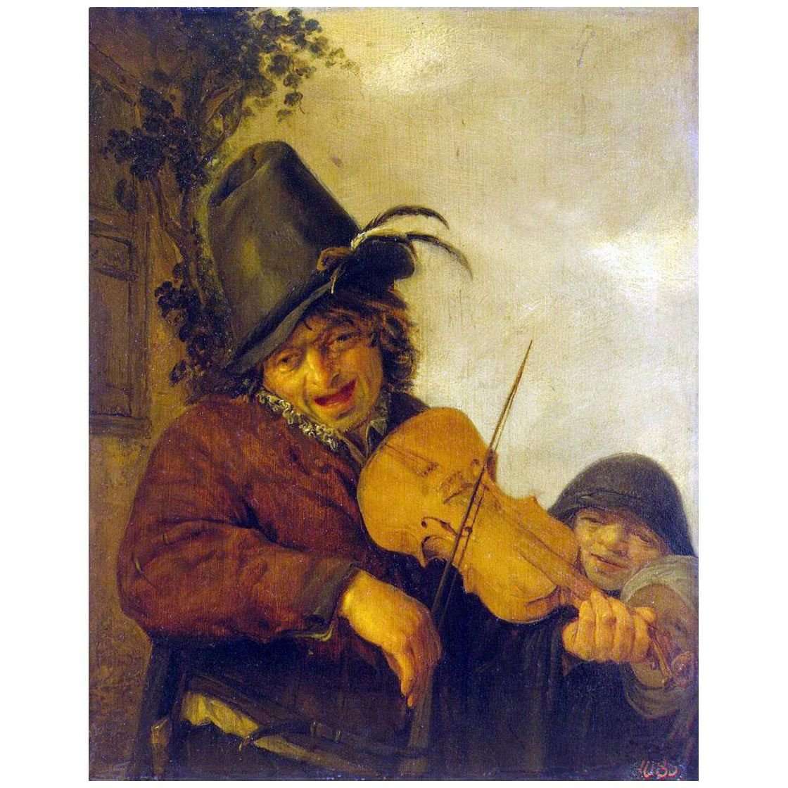   Adriaen van Ostade. Violinist with Two Children. 1648. Hermitage Museum