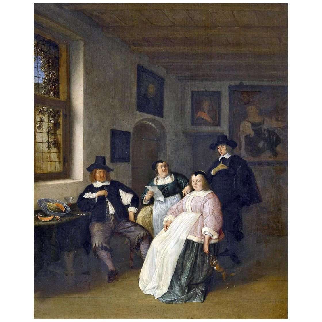   Adriaen van Ostade. The Painter with De Goyer Family. 1652. Bredius Museum Den Haag