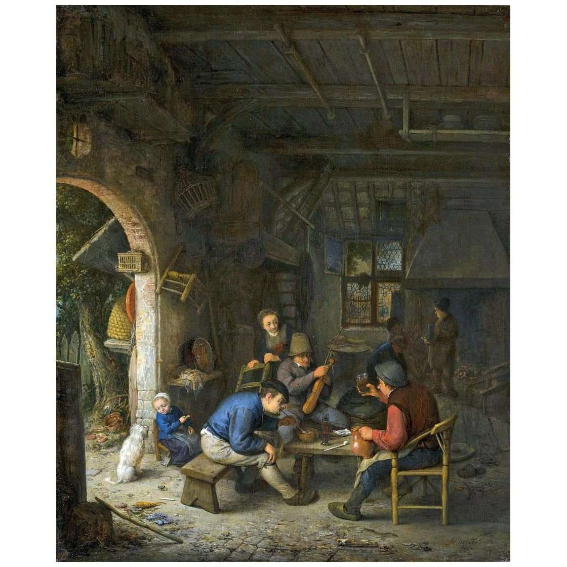   Adriaen van Ostade. Peasants in an Inn. 1662. Mauritshuis Den Haag