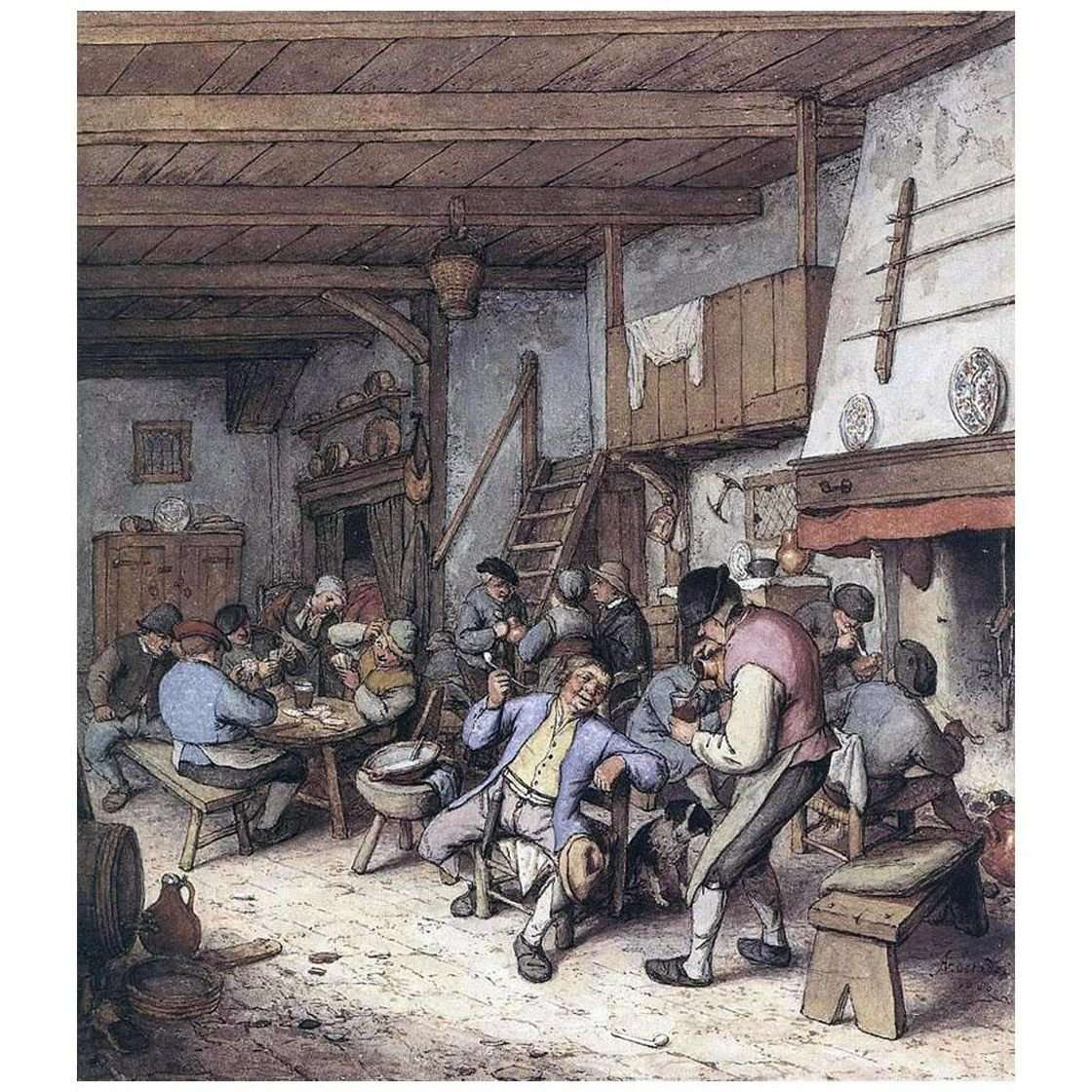  Adriaen van Ostade. Tavern Interior. 1680. Musee Royaux des Beaux Arts Brussels