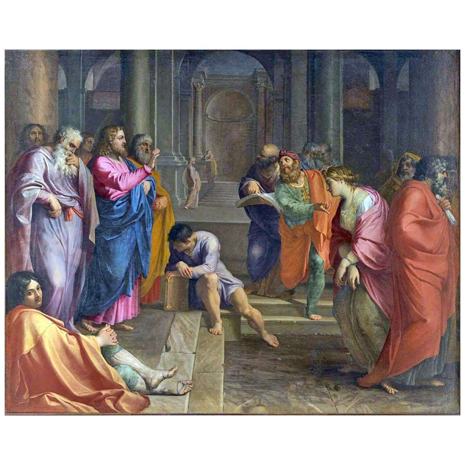  Agostino Carraccj. Cristo e l'adultera. 1594. Pinacoteca di Brera Milano