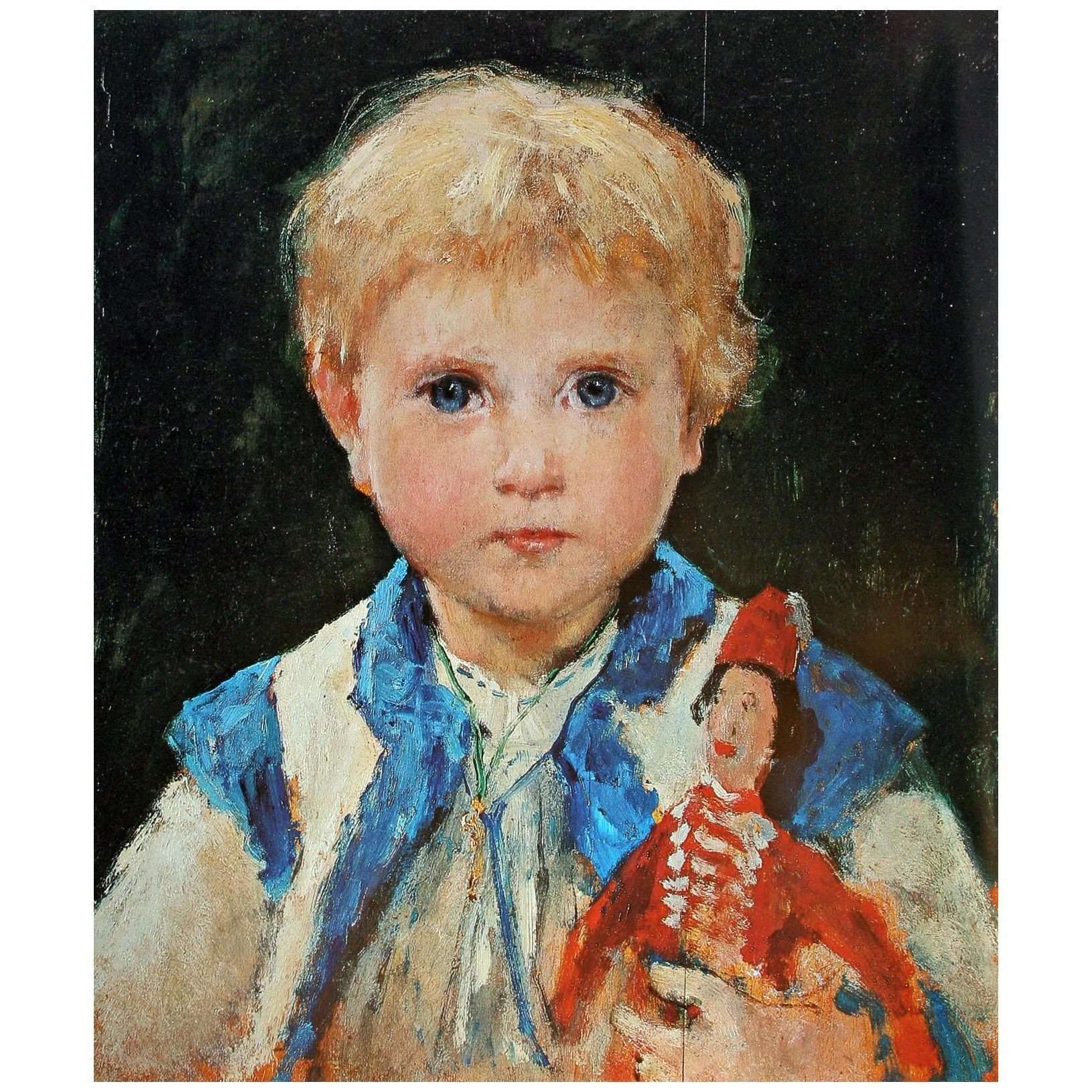  Albert Anker. M?dchen mit Hampelmann. 1875. Sammlung Christoph Blocher