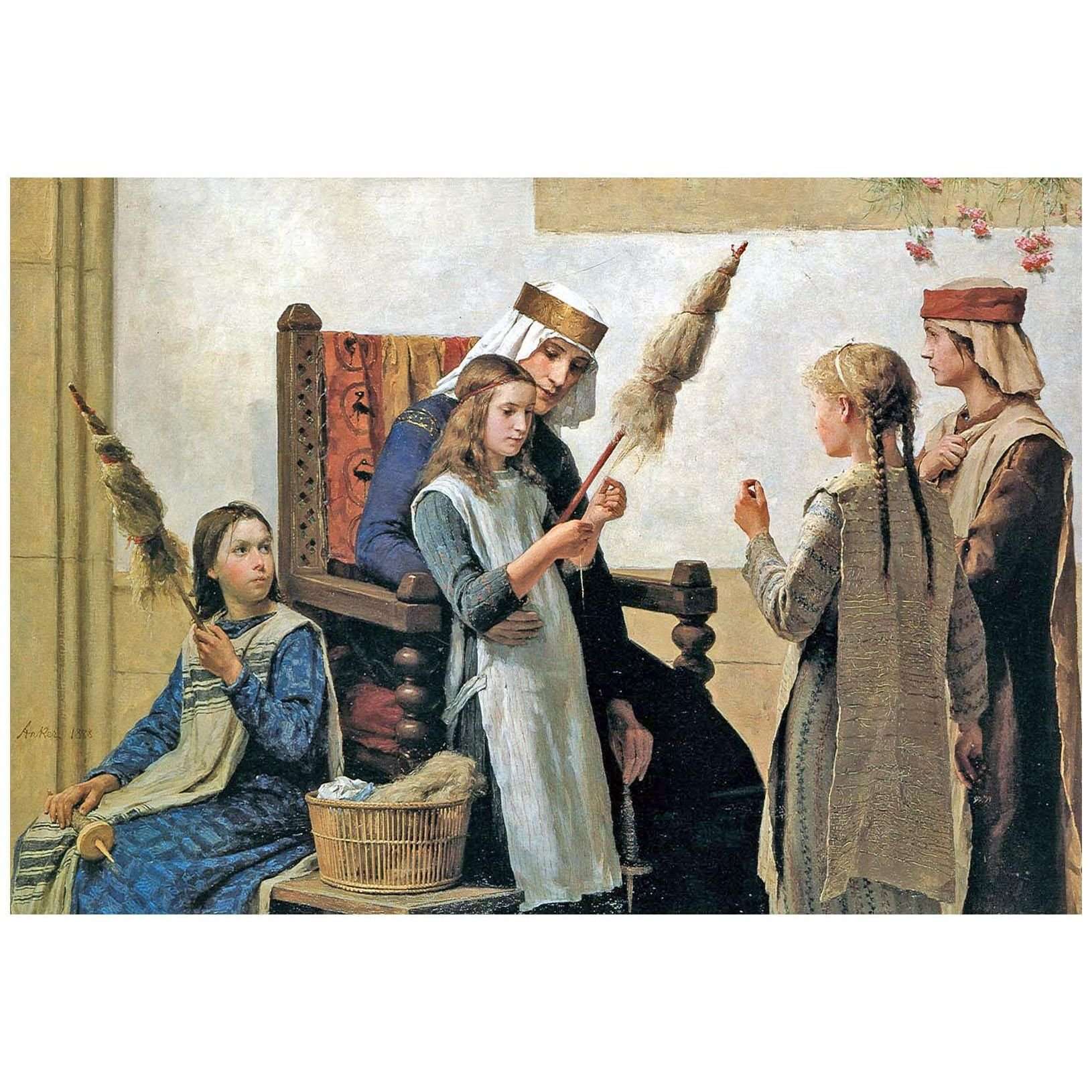  Albert Anker. K?nigin Bertha und die Spinnerinnen. 1888. MBA Lausanne