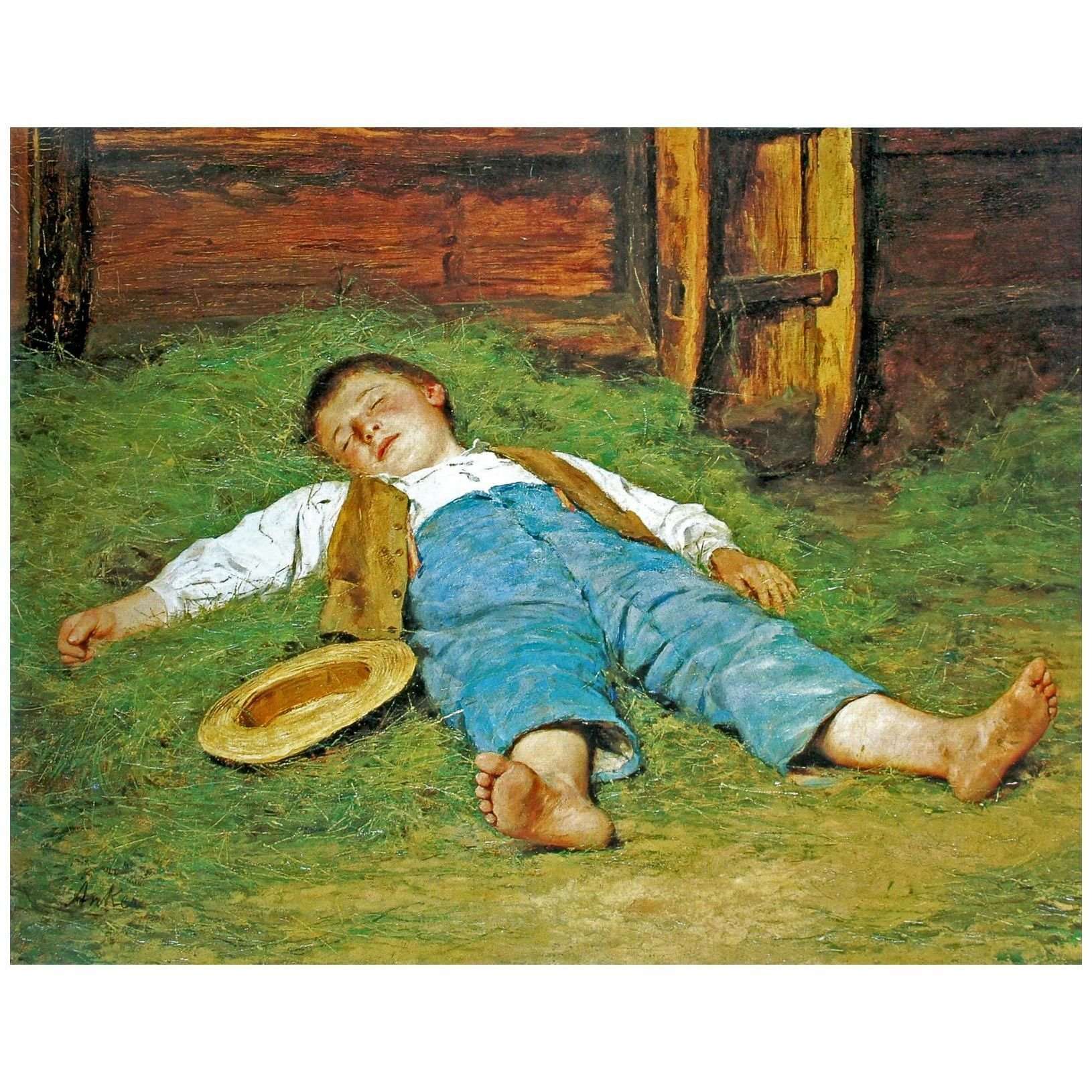  Albert Anker. Schlafender Knabe im Heu. 1897. Kunstmuseum Basel