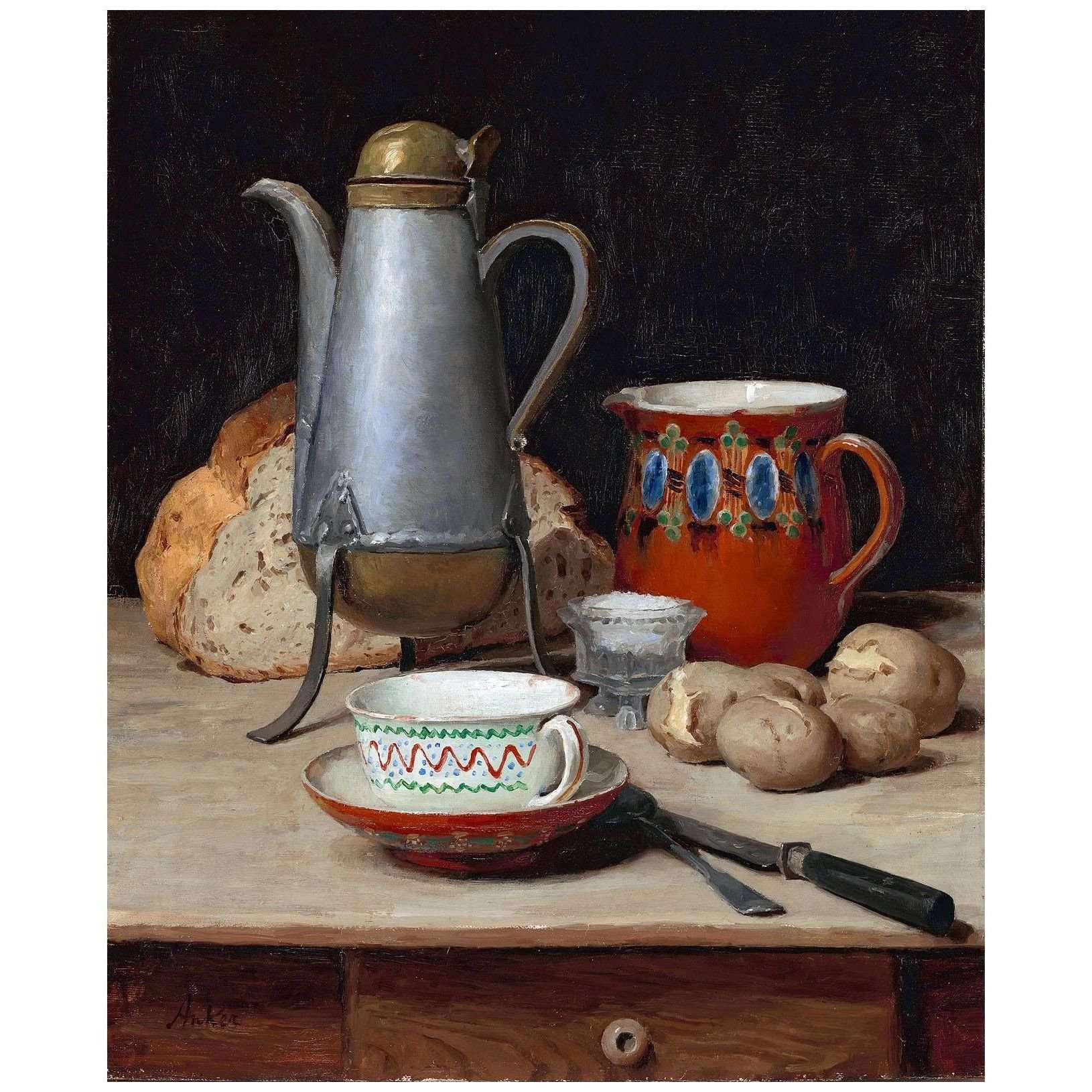  Albert Anker. Kaffee und Kartoffeln. 1897. Privat Sammlung