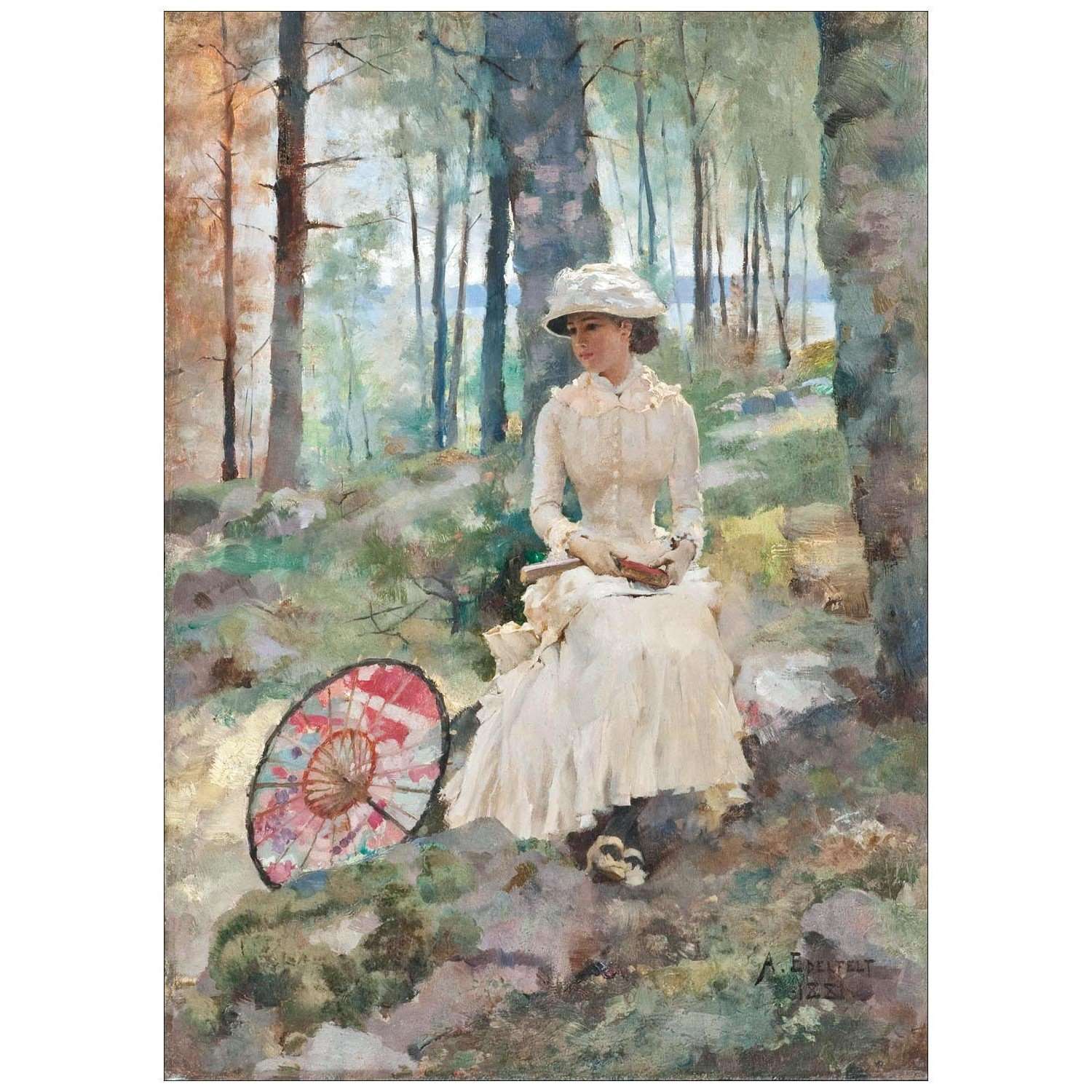 Albert Edelfelt. Under the birches. 1881. Private collection