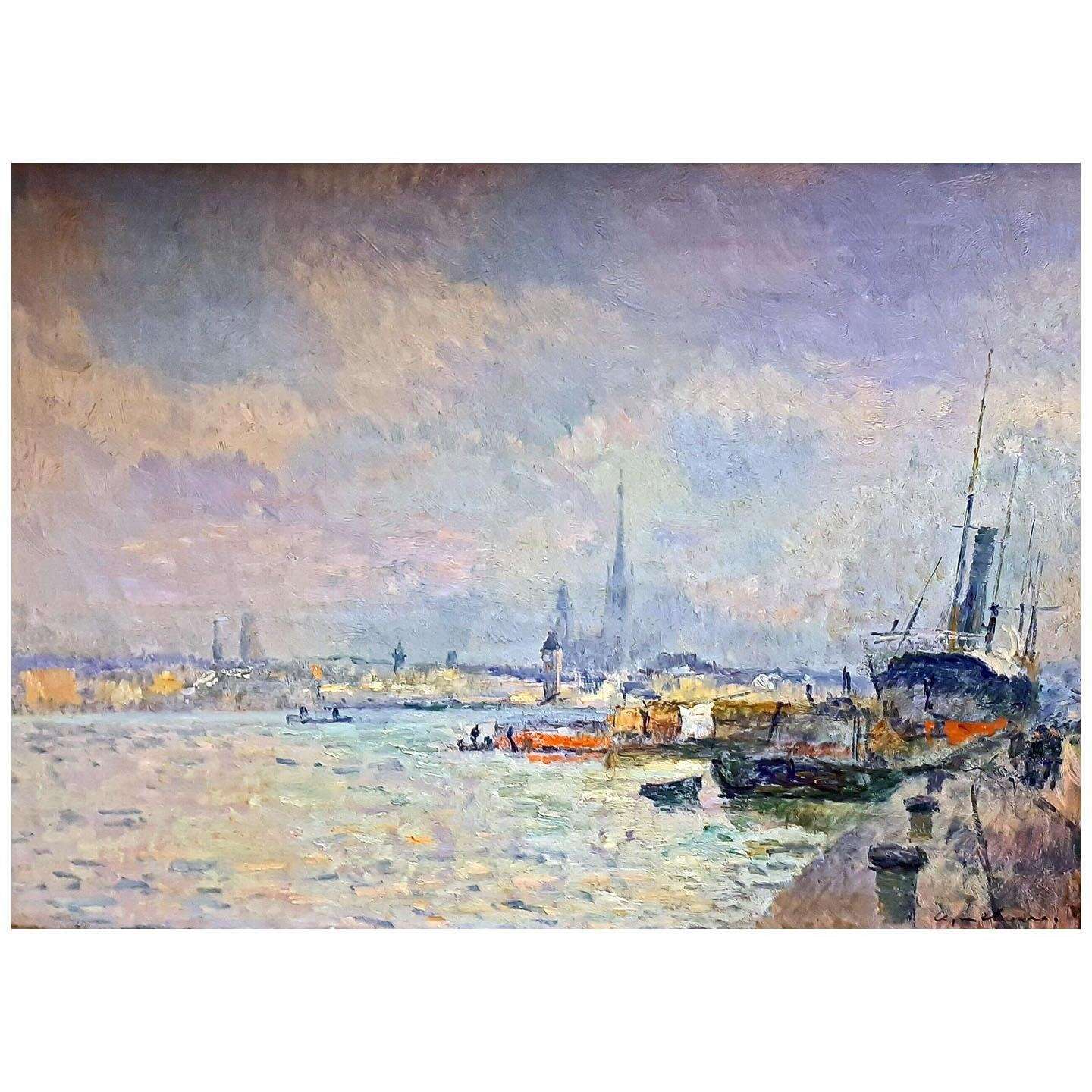  Albert Lebourg. Vapeur ? quai dans le port de Rouen. 1870. Mus?e Faure, Aix les Bains
