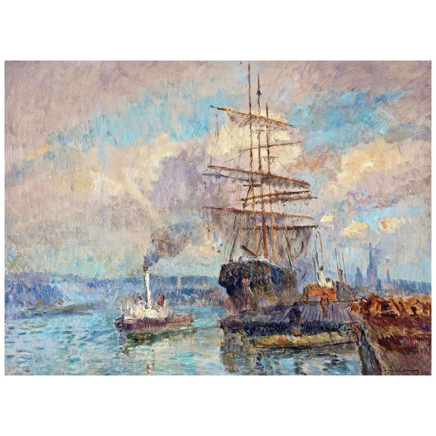  Albert Lebourg. Dans le port de Rouen. 1892. MBA de la ville de Paris