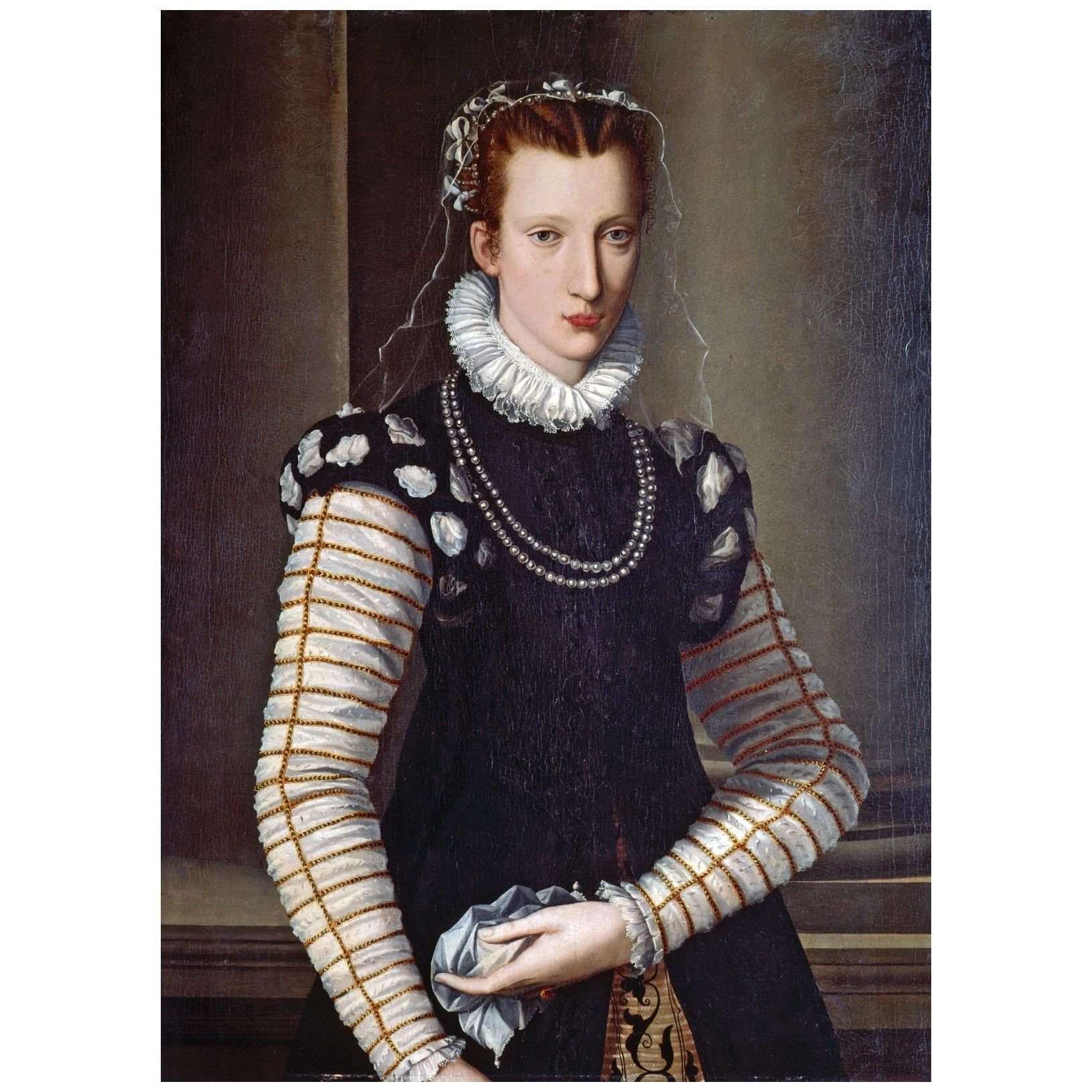  Alessandro Allori. Ritratto di signora in bianco e nero. 1990. Gardner Museum Boston