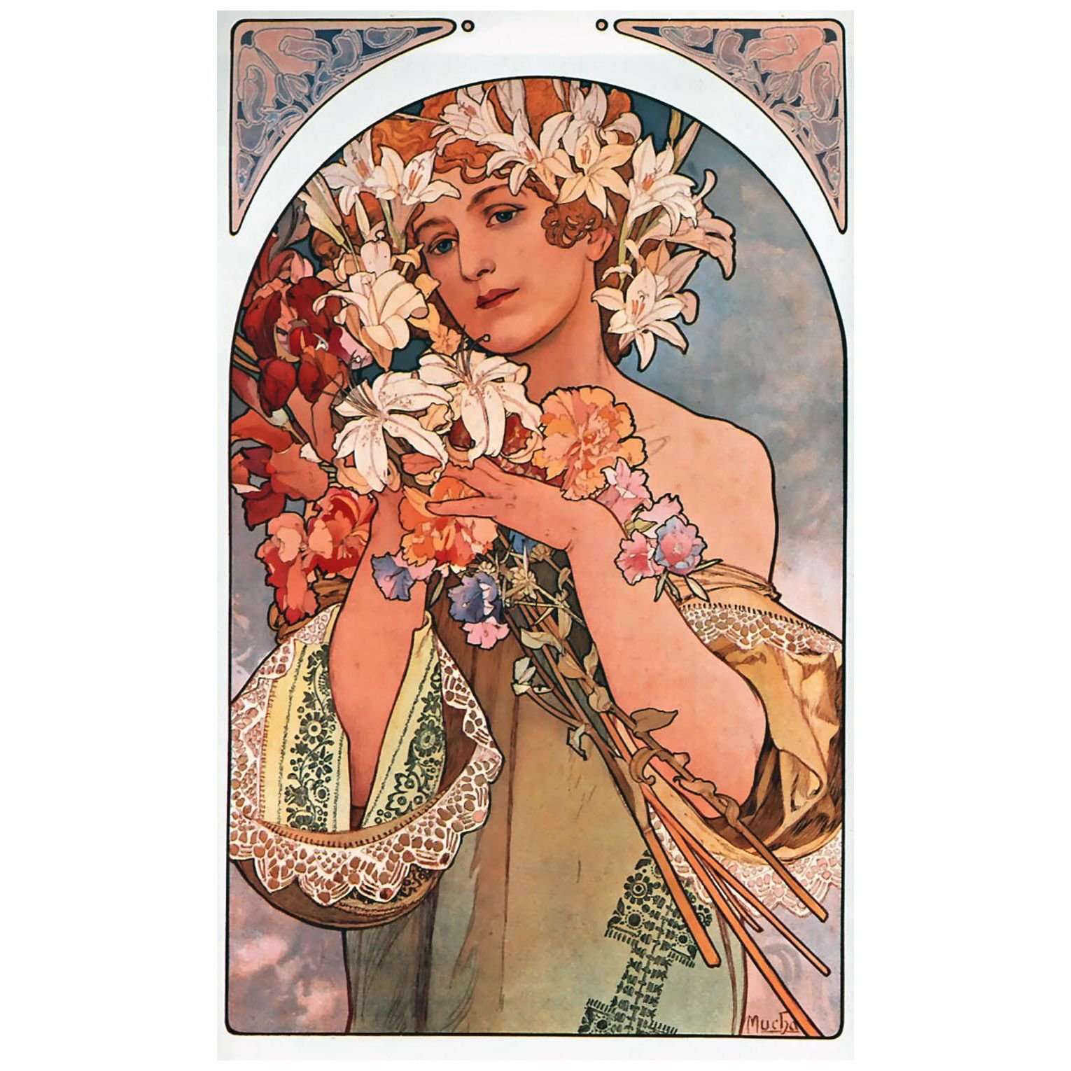  Alfons Mucha. Flowers. 1897. Color lithograph