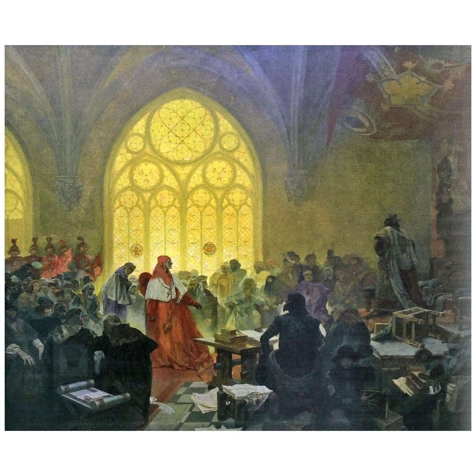  Alfons Mucha. King Ji?? of Pod?brady. 1924. Z?mek Moravsky Krumlov
