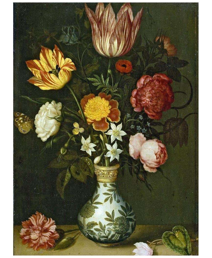  Ambrosius Bosshaert de Oude. Stilleven met bloemen in een Wan Li-vaas. 1619. Rijksmuseum