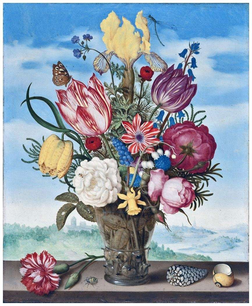 Ambrosius Bosshaert de Oude. Boeket bloemen op een richel. 1619. LA Museum of Art