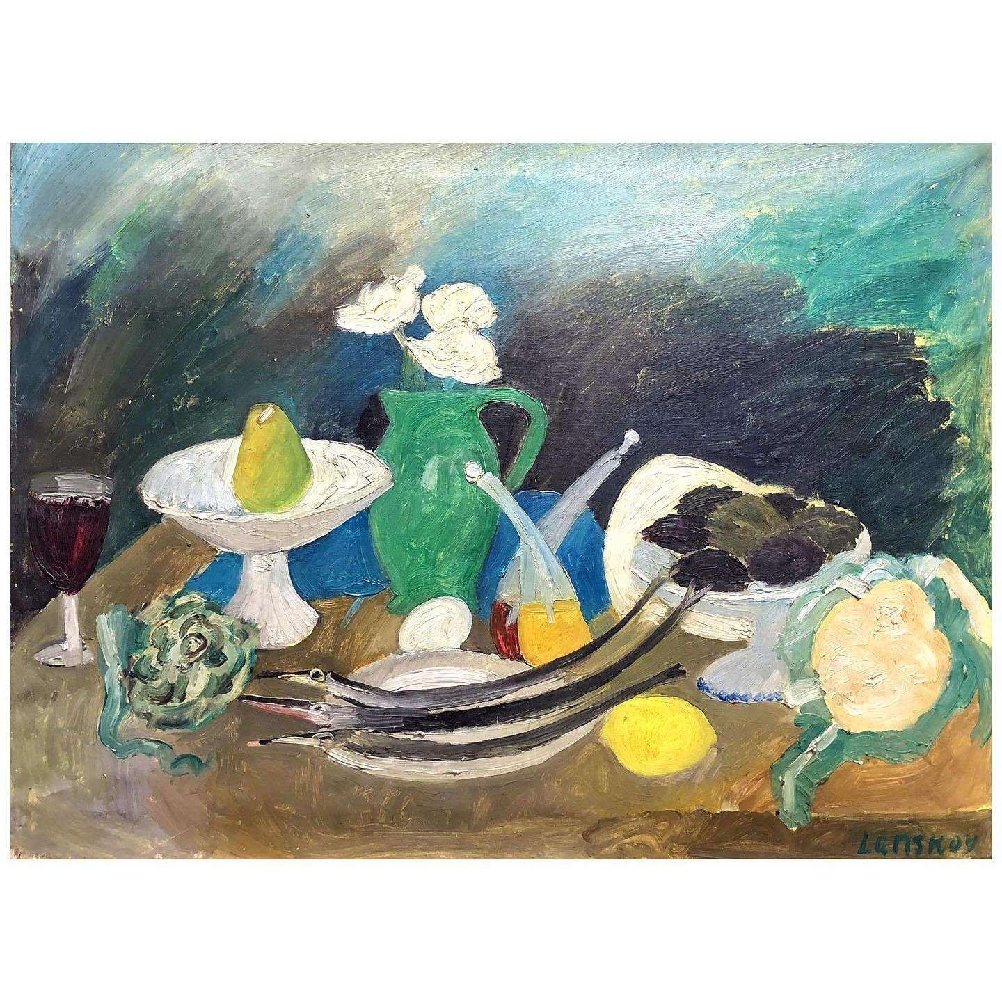  Andre Lanskoy. Nature morte avec poissons et fruits. 1930