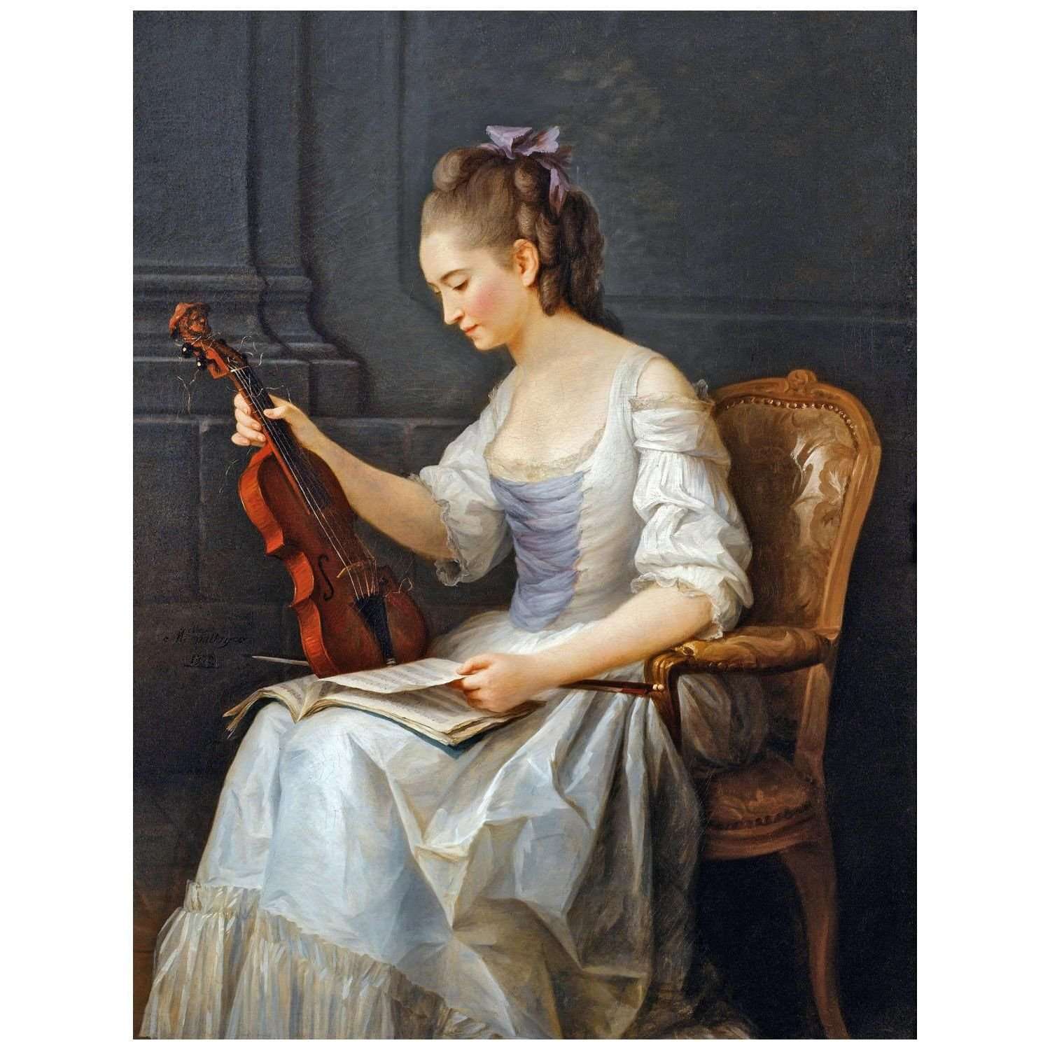  -Anne Vallayer-Coster. Portrait d'une violoniste. 1773. Nationalmuseum Stockholm