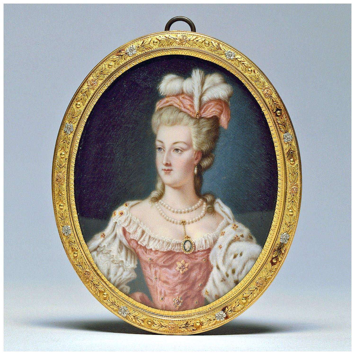  -Anne Vallayer-Coster. Portrait miniature de Marie-Antoinette. 1778. Walters Art Museum