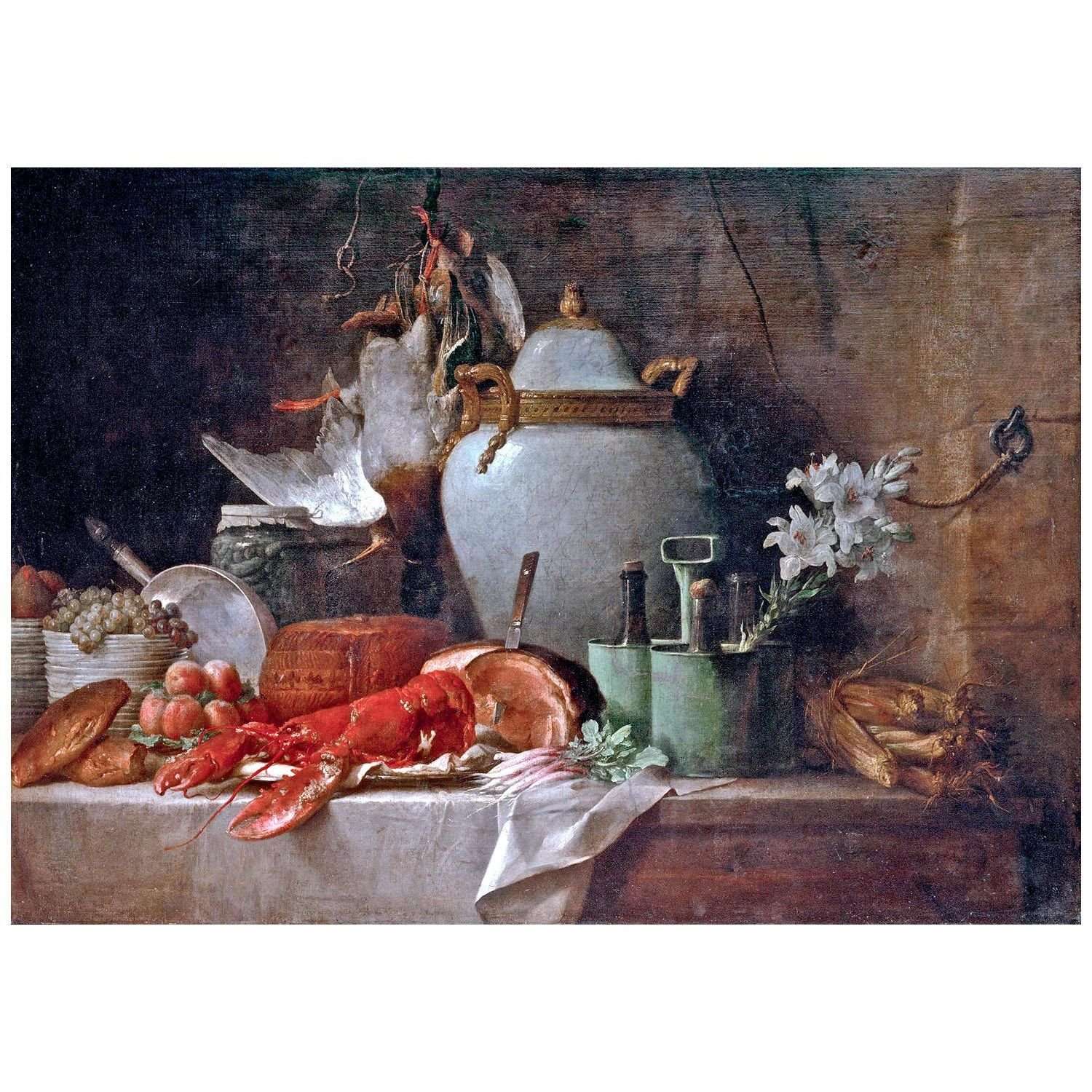  -Anne Vallayer-Coster. Vase, homard, fruits et gibier. 1817. Musee du Louvre