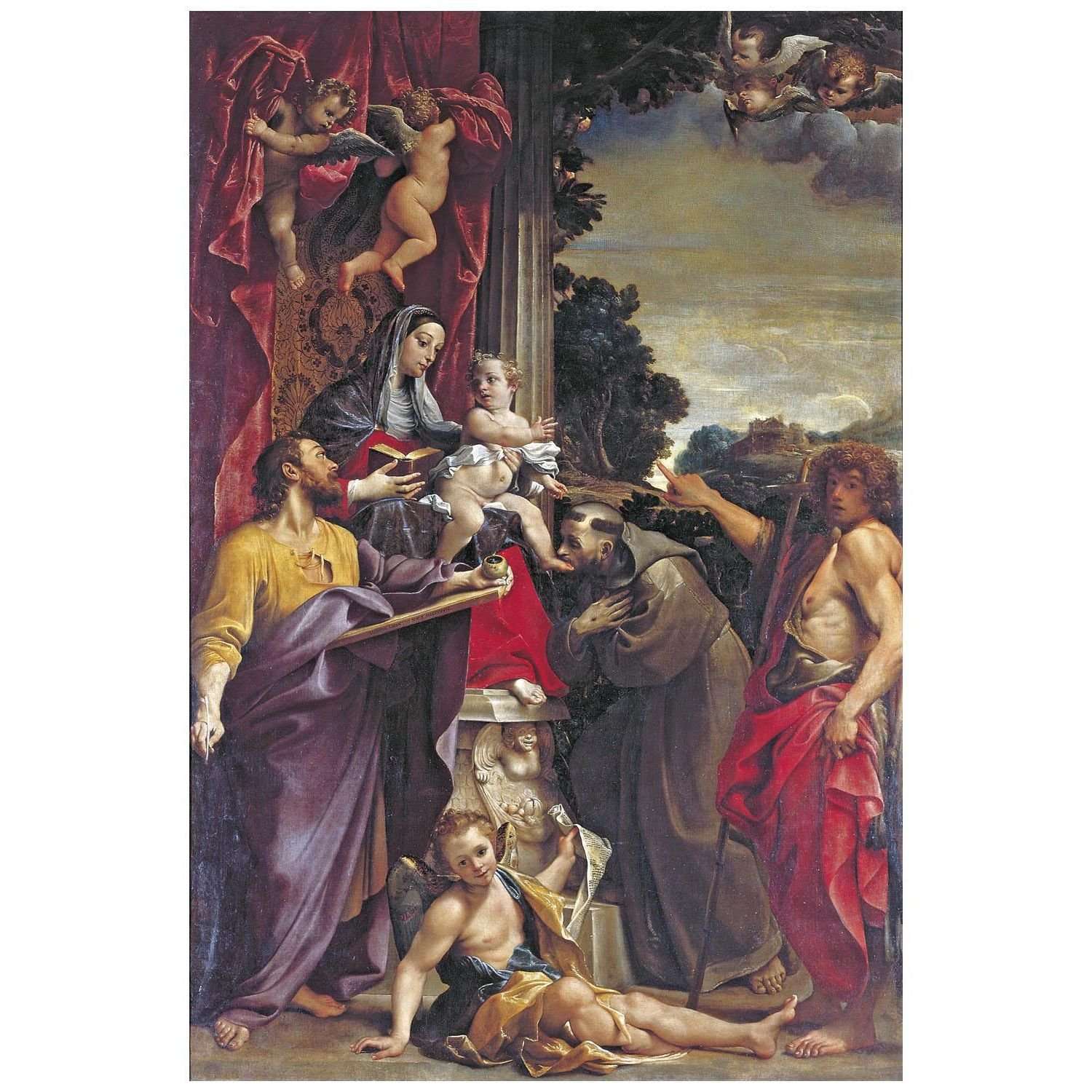  Annibale Carracci. Madonna in trono con San Matteo. 1588. Gemaldegalerie Dresden