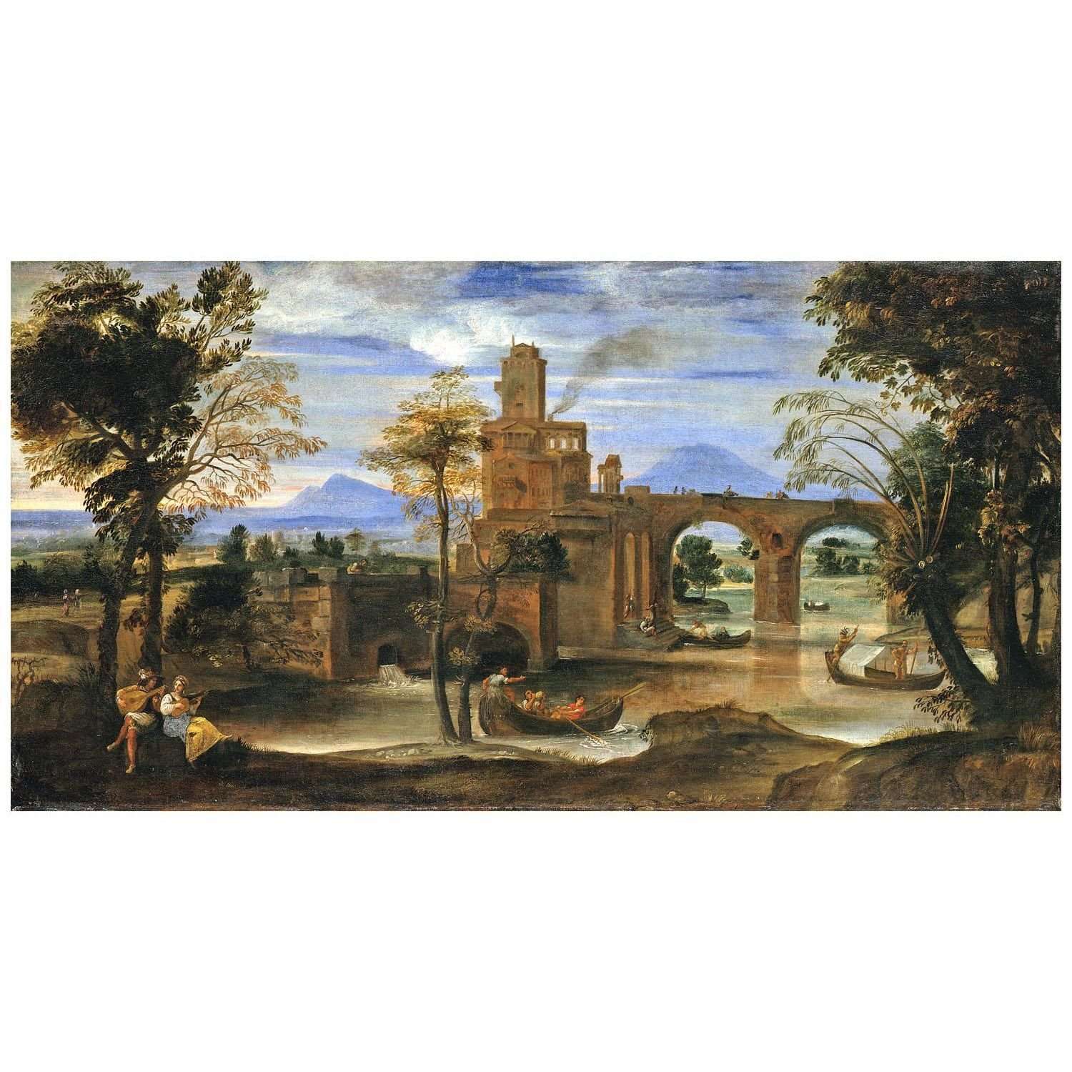  Annibale Carracci. Paesaggio fluviale romano. 1601. Gemaldegalerie Berlin