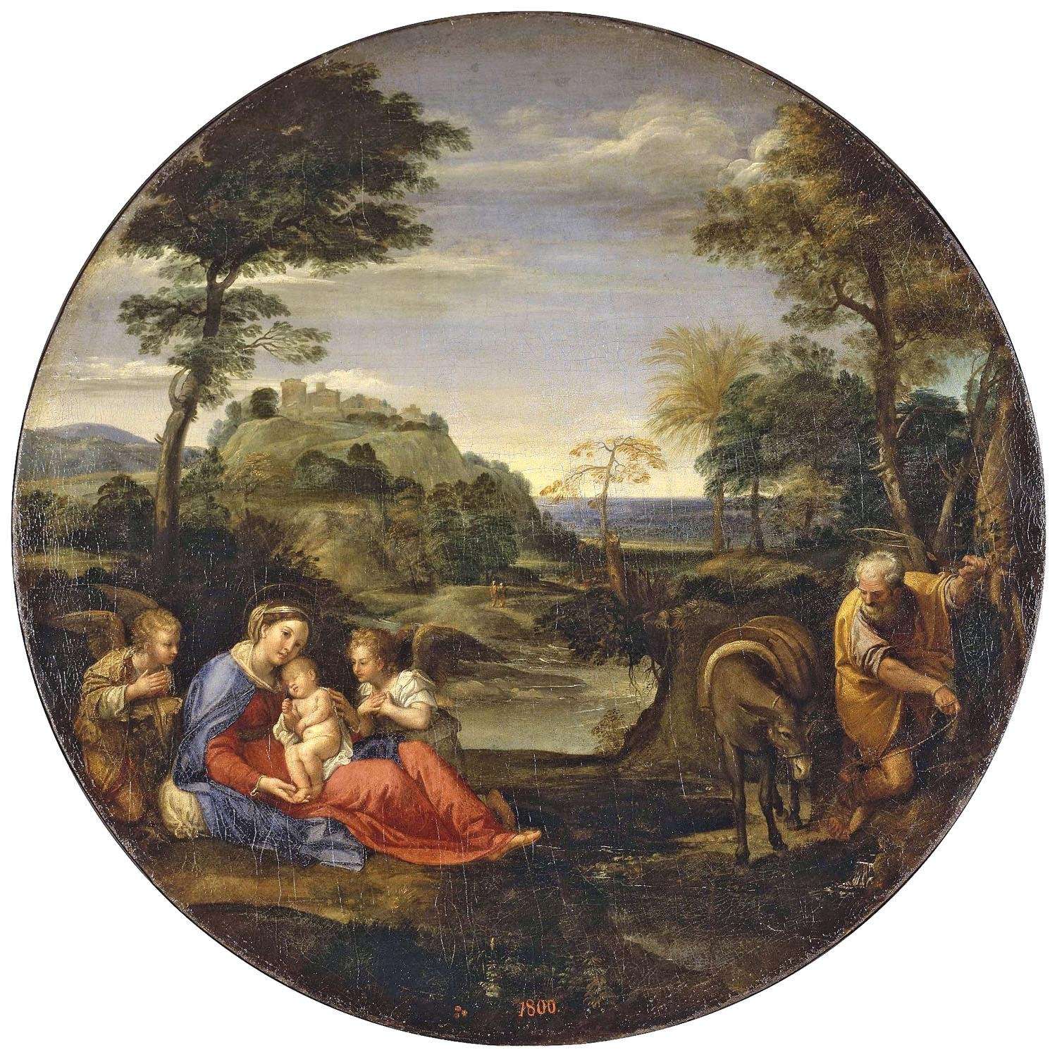  Annibale Carracci. Il resto sulla fuga in Egitto. 1604. Hermitage Museum