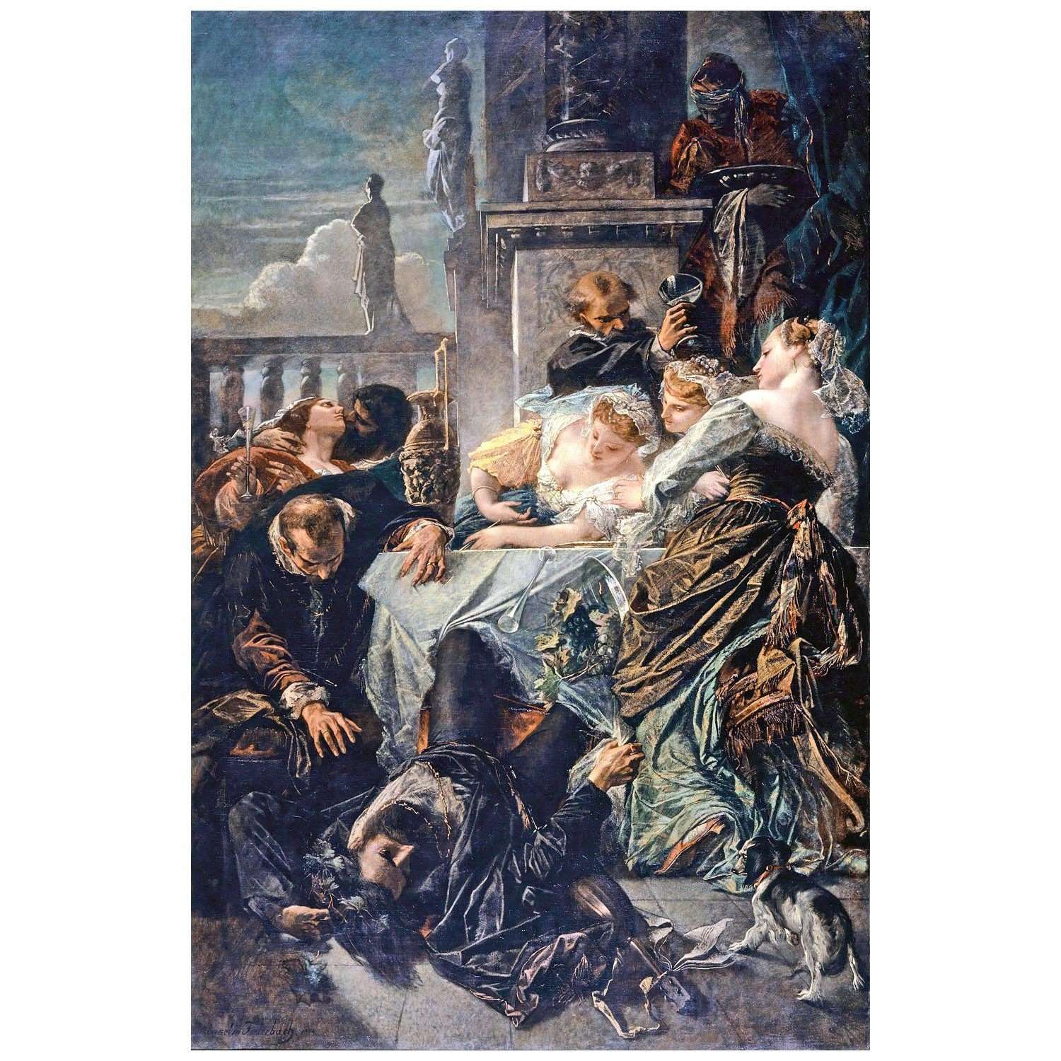   Anselm Feuerbach. Der Tod von Pietro Aretino. 1854. Kunstmuseum Basel