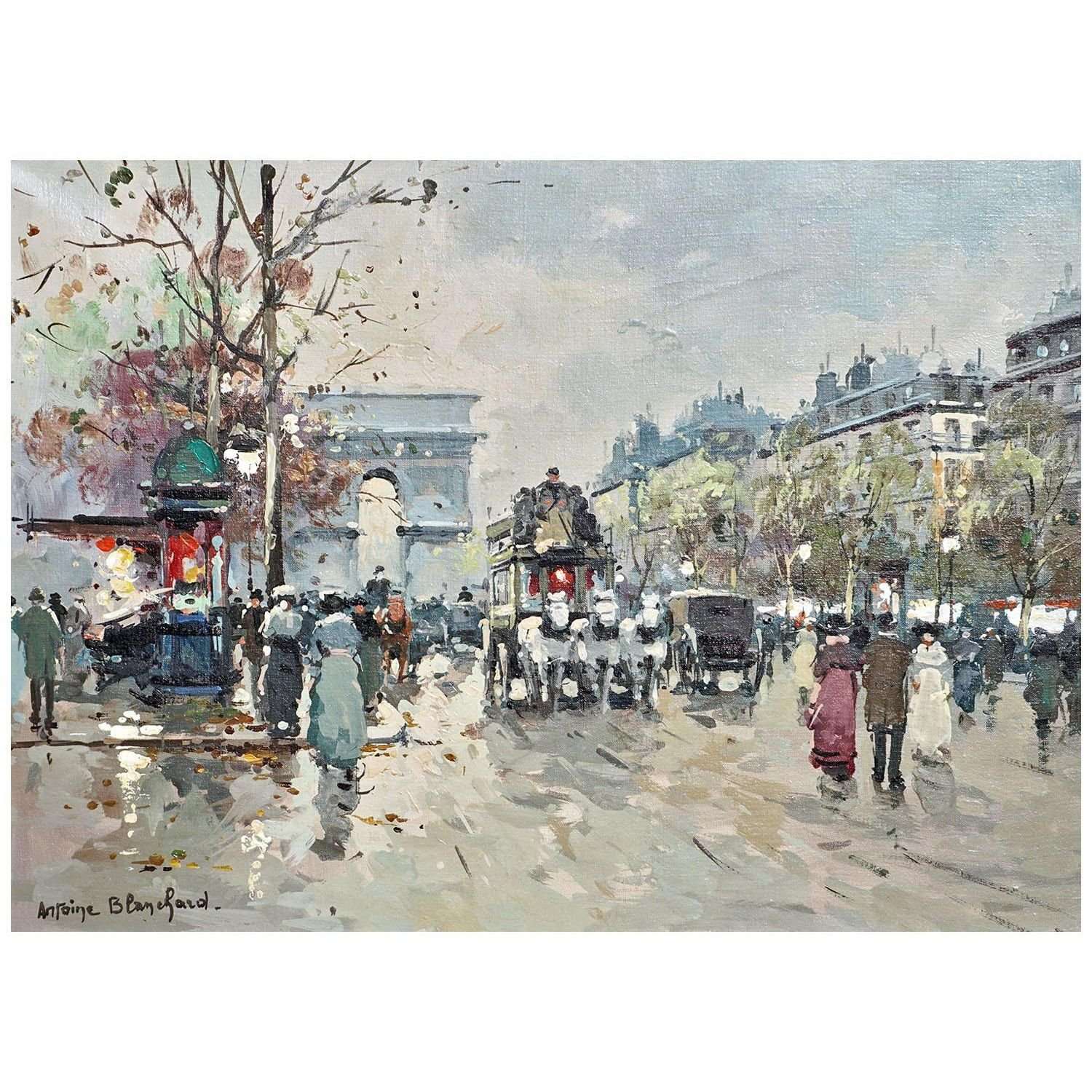  Antoine Blanchard. Champs Elyssees et Arc de Triomphe. 1958