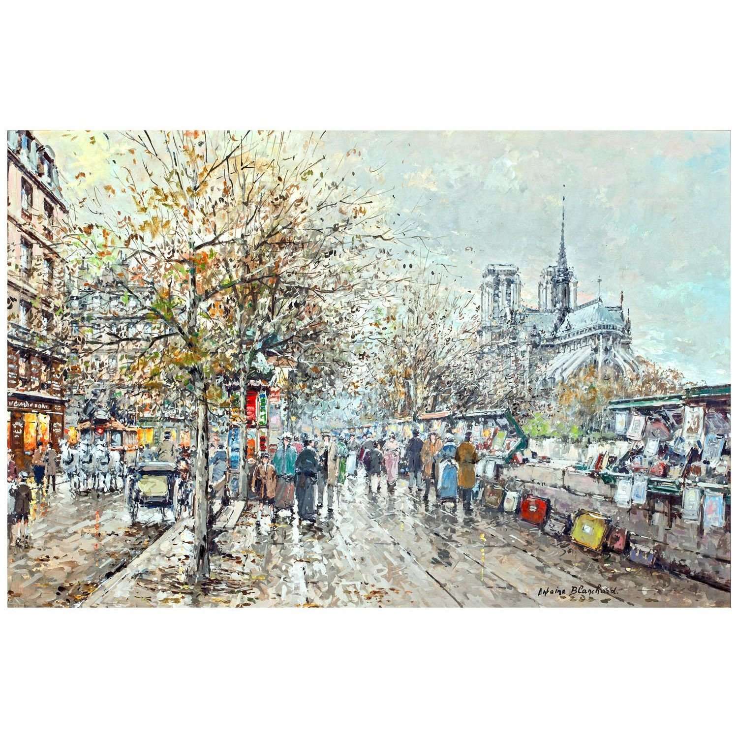  Antoine Blanchard. Les bouquinistes de Notre Dame. 1965