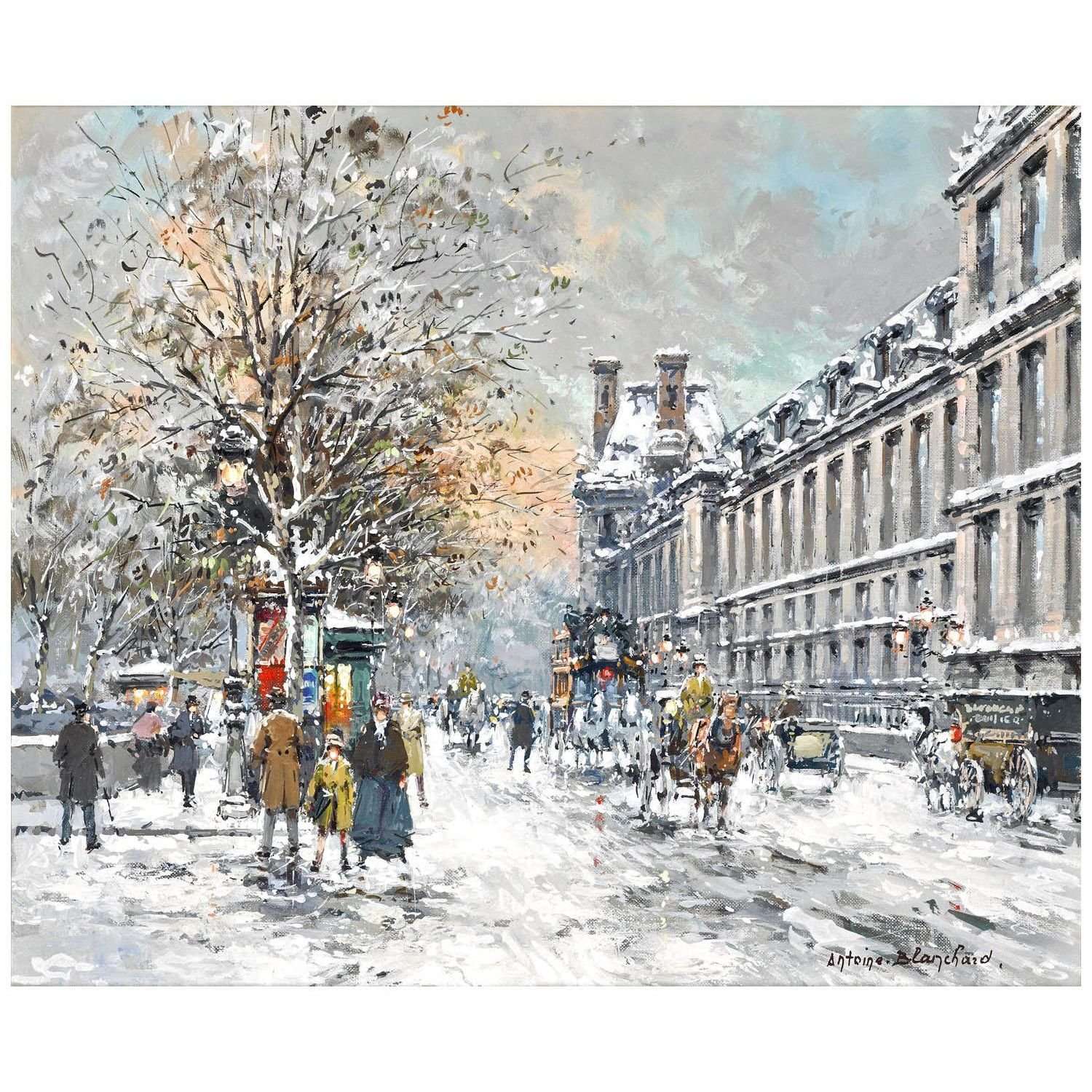  Antoine Blanchard. Le Louvre. Hiver. 1982