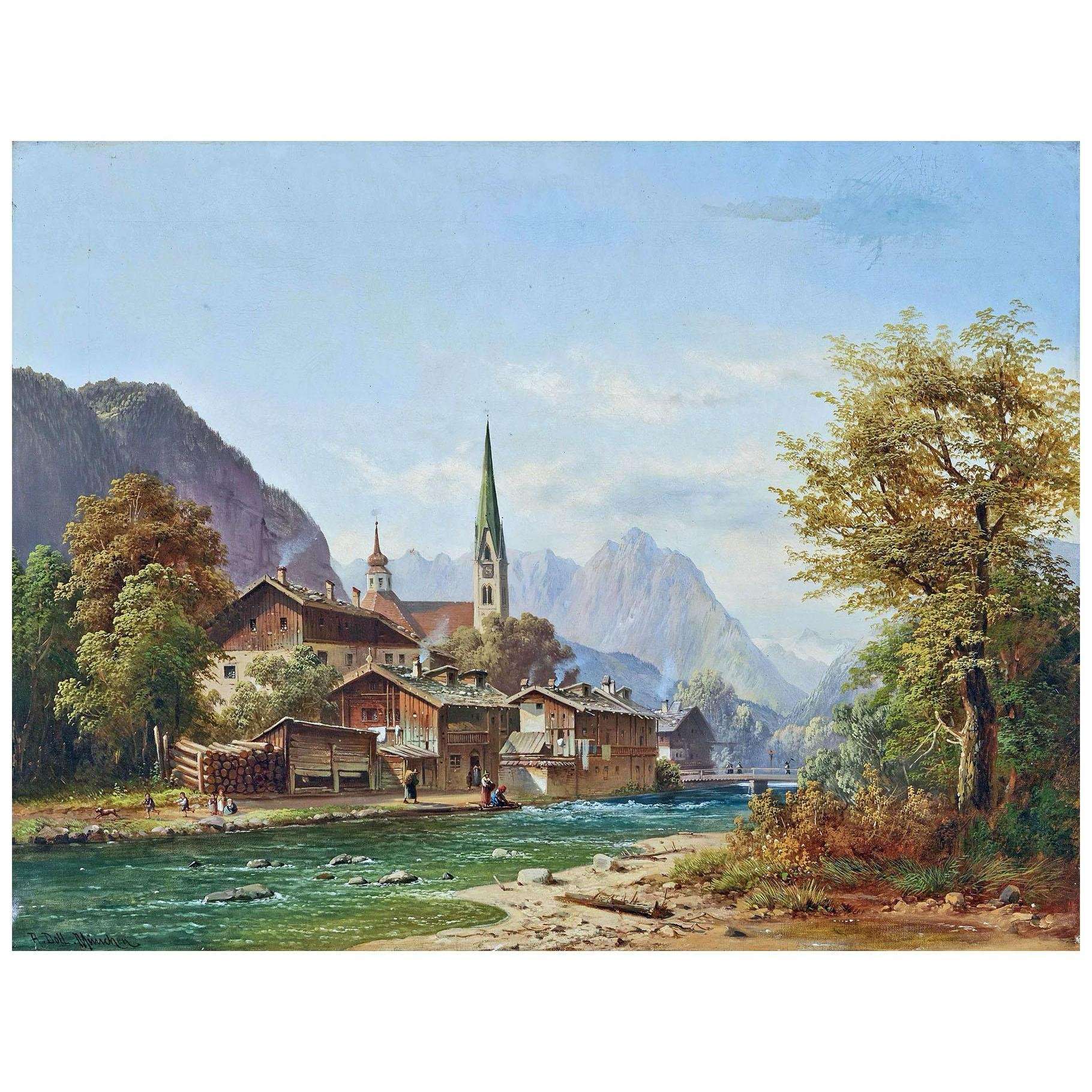  Anton Doll. Bergdorf am Fluss