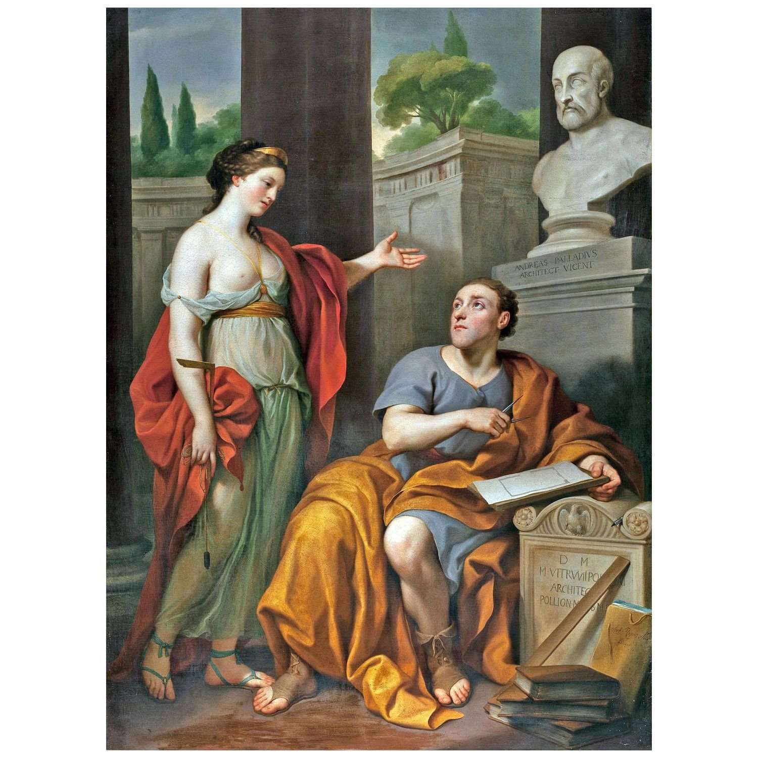   Anton Raphael Mengs. Architekt und seine Muse. 1756. N?rodn? galerie, Praha