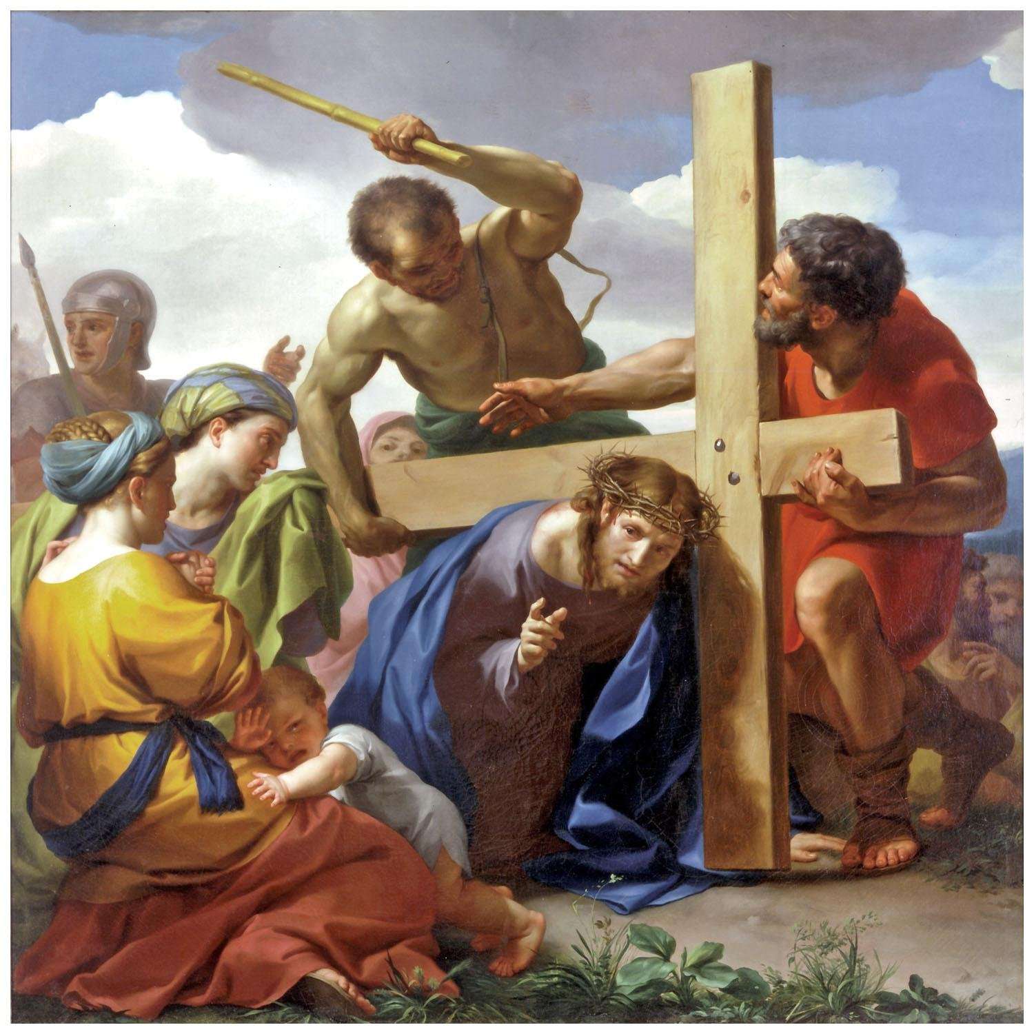   Anton Raphael Mengs. Der Fall Christi mit dem Kreuz. 1769. Palacio Real, Madrid