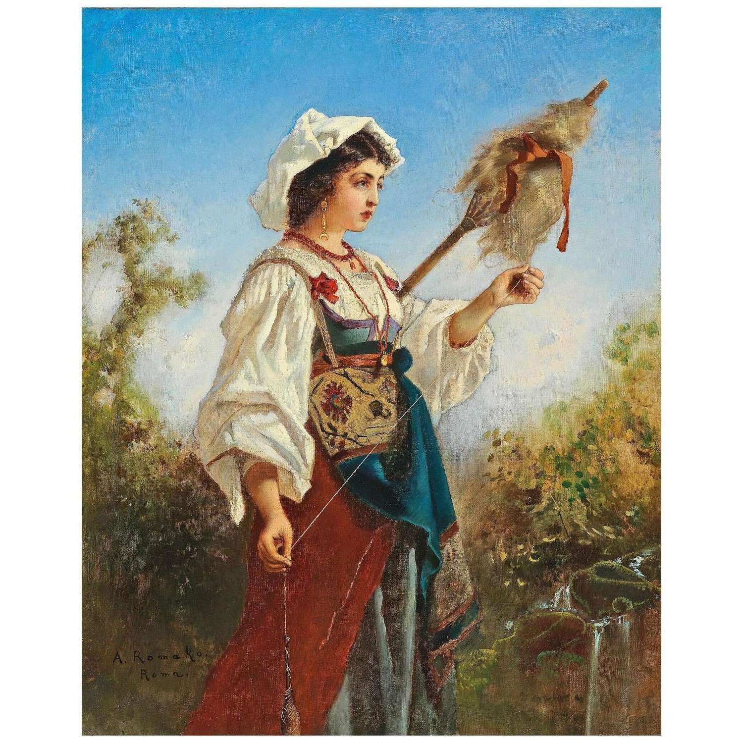  Anton Romalo. Romische Spinnerin. 1860. Private collection