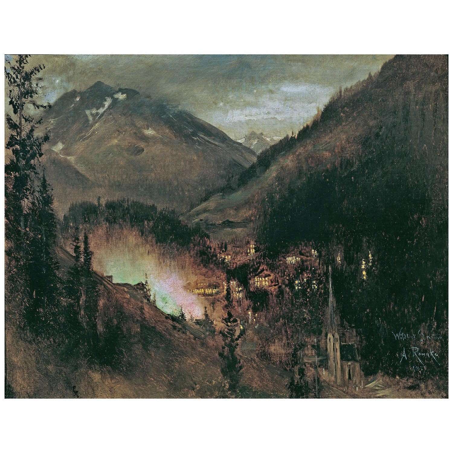 Anton Romalo. Wildbad Gastein am Abend. 1877. Galerie Belvedere Wien
