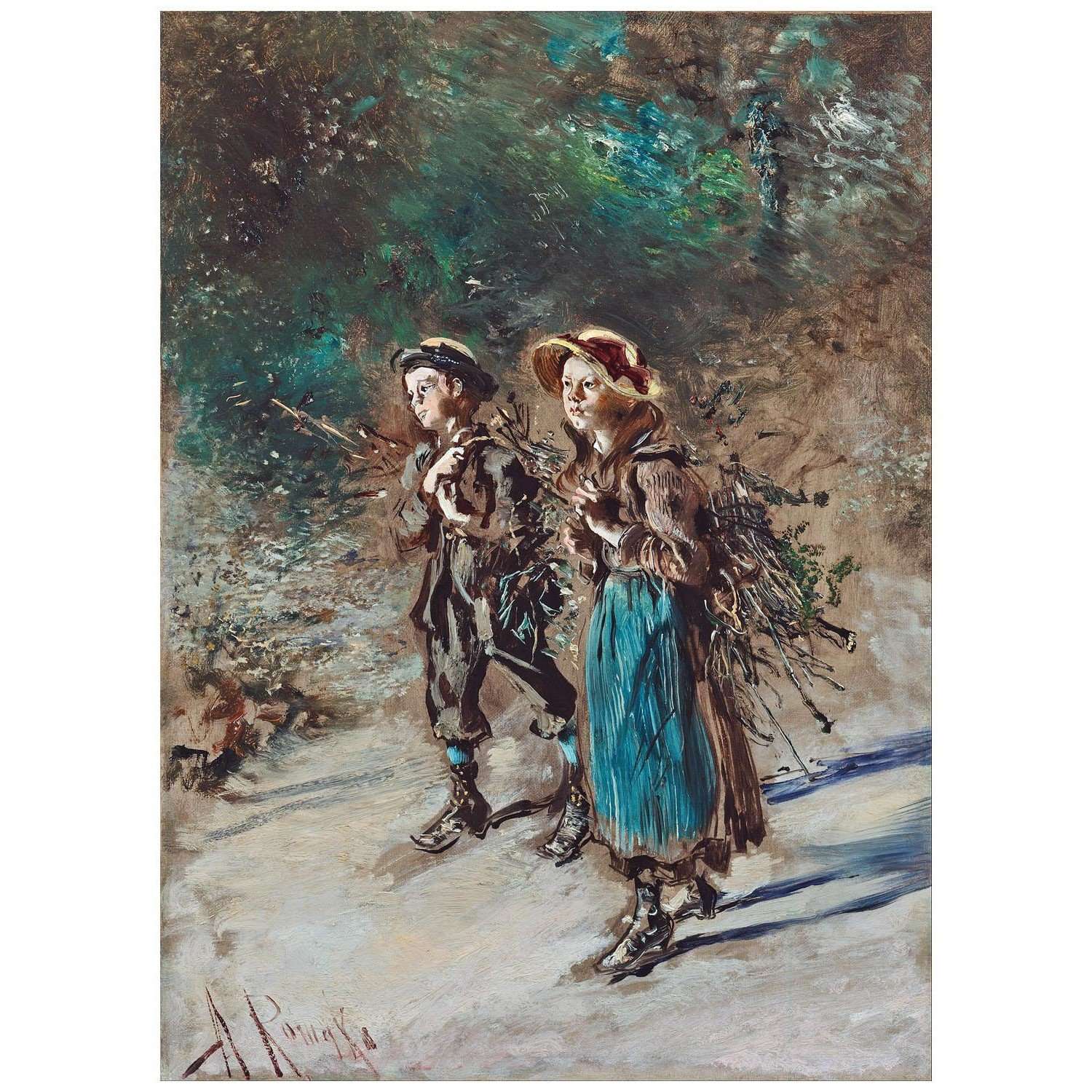  Anton Romalo. Kinder mit Reisig. 1880. Leopold Museum Wien