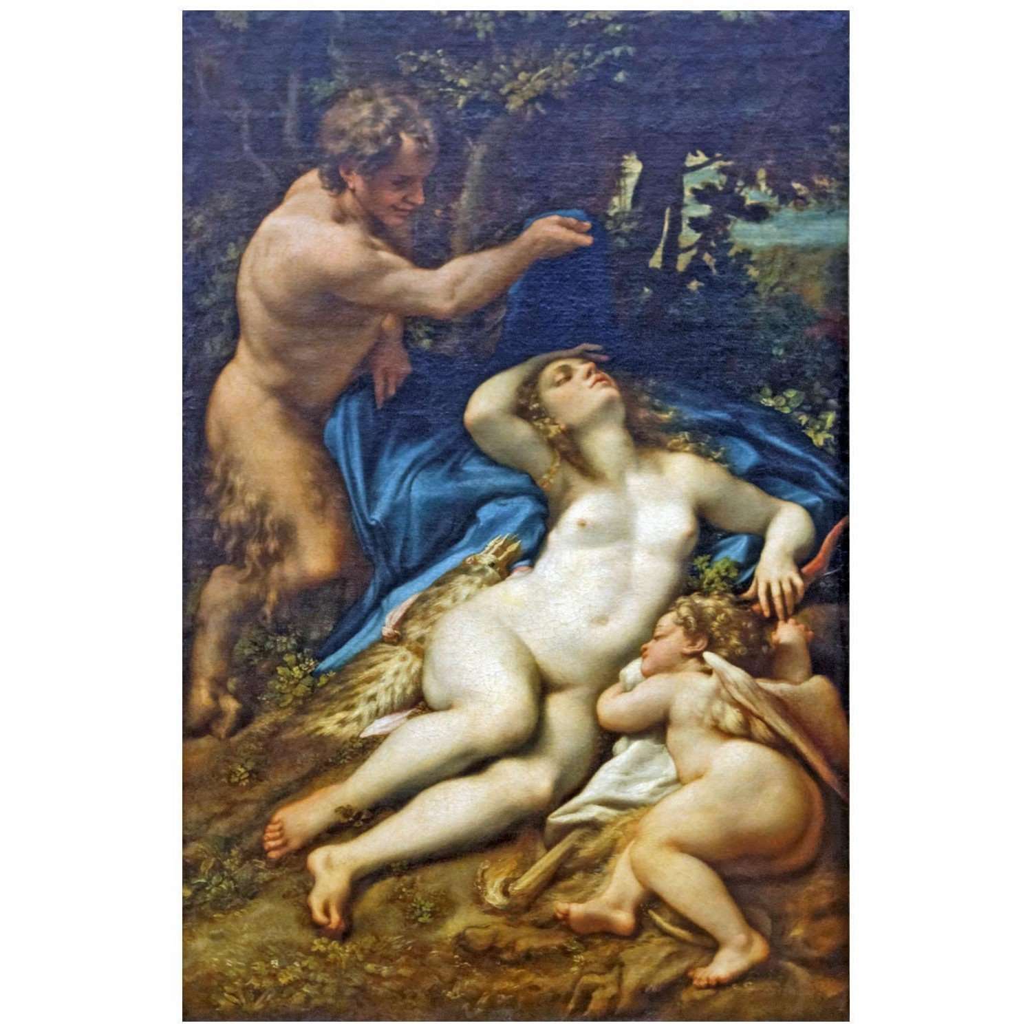    Correggio. Venere e Cupido con un Satiro. 1527. Musee du Louvre