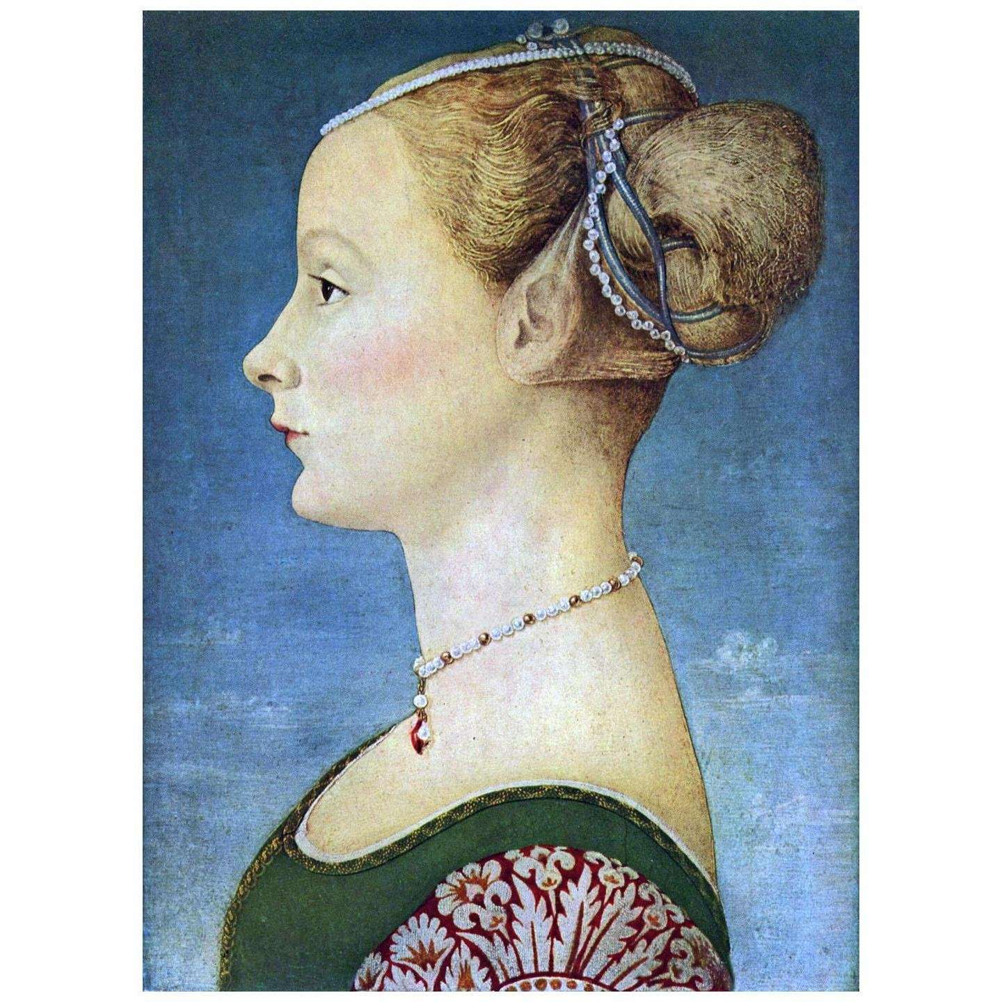  Antonio del Pollaiolo. Ragazza di profile. 1470. Museo Poldi Pezzoli, Milano