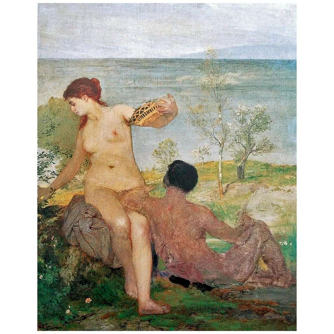  Arnold B?klin. Boy and Girl Picking Flowers. 1866. Kunsthaus Zurich
