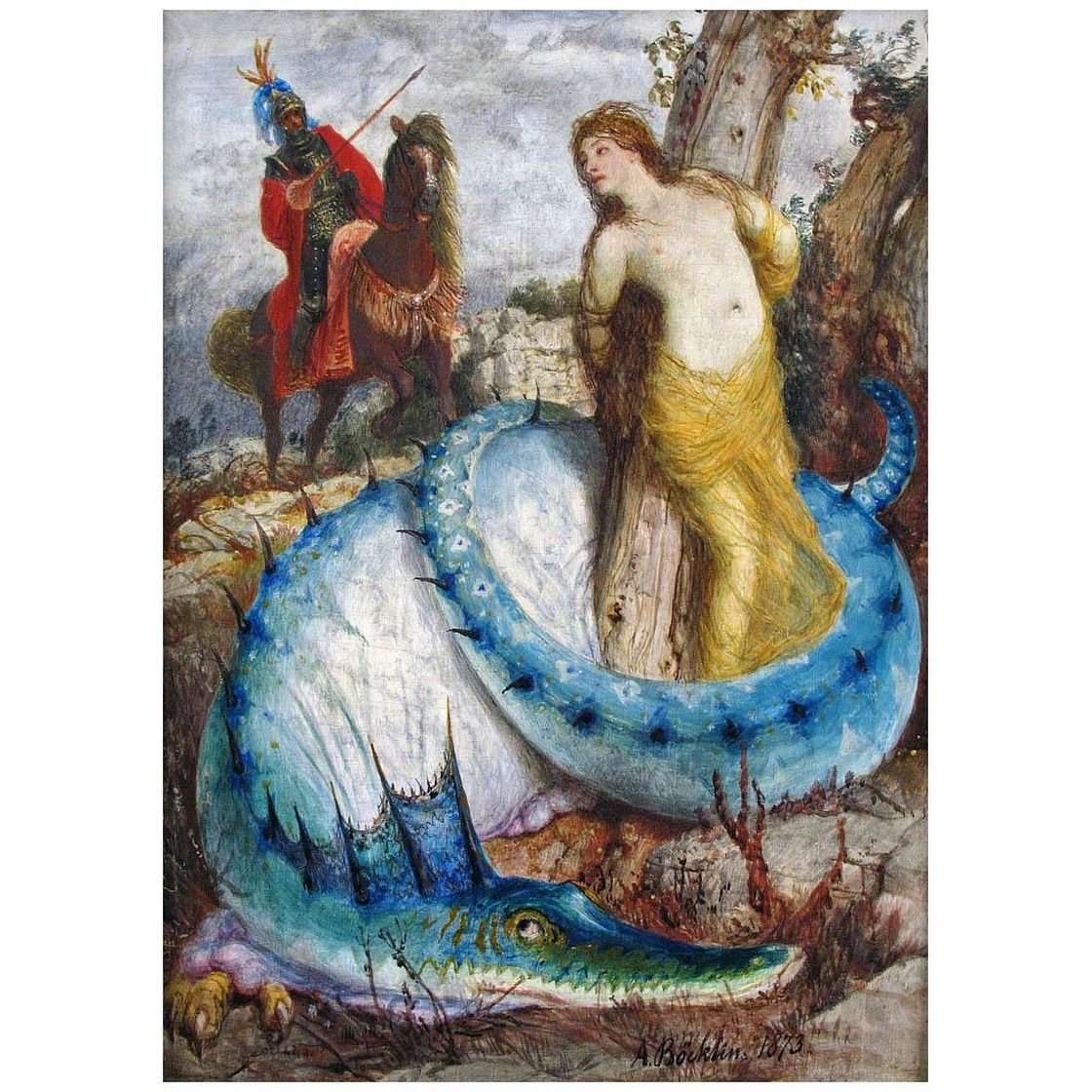  Arnold B?klin. Ruggiero and Angelica. 1873. Gemaldegallerie Berlin
