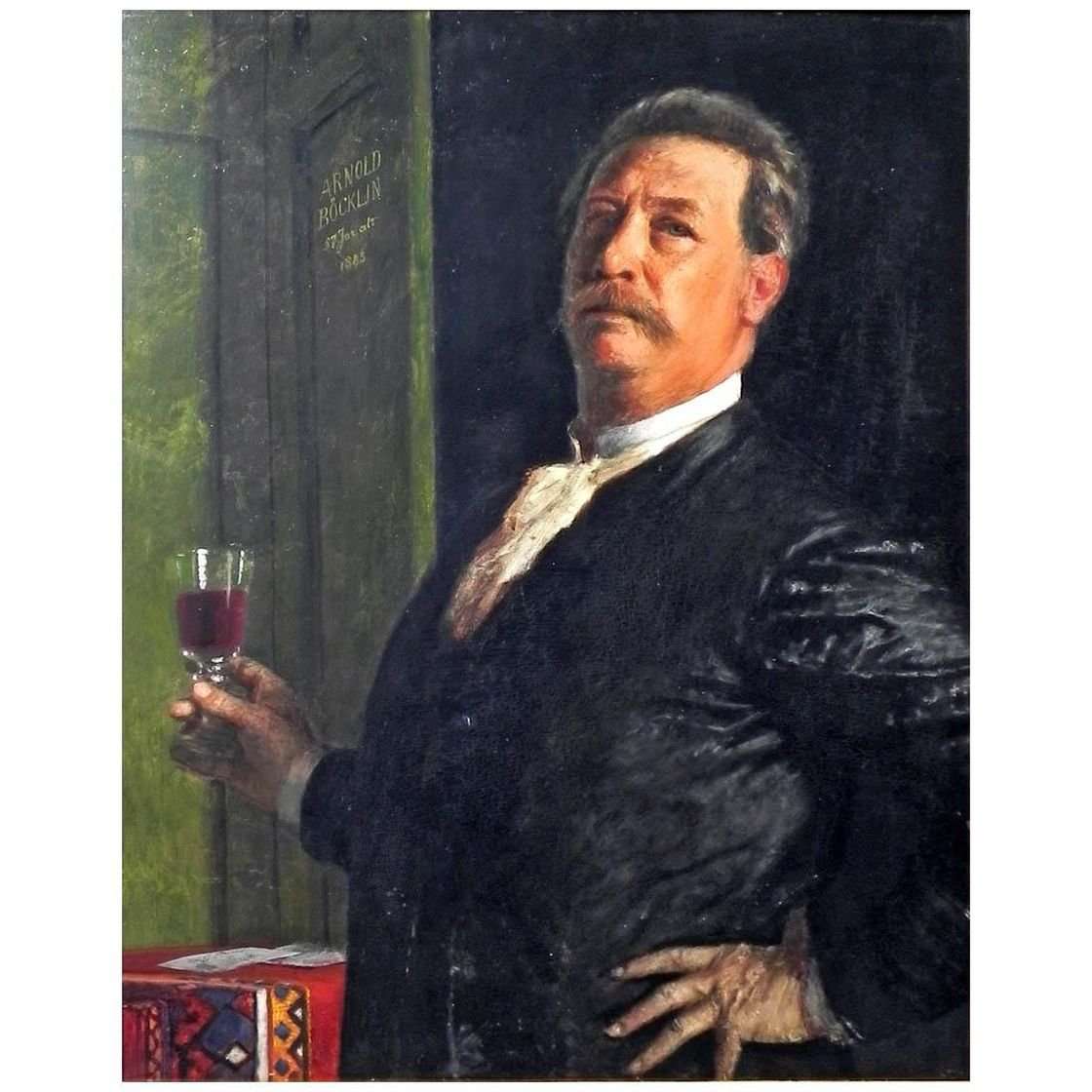  Arnold B?klin. Self-Portrait with the Wine Glass. 1885. Gemaldegallerie Berlin