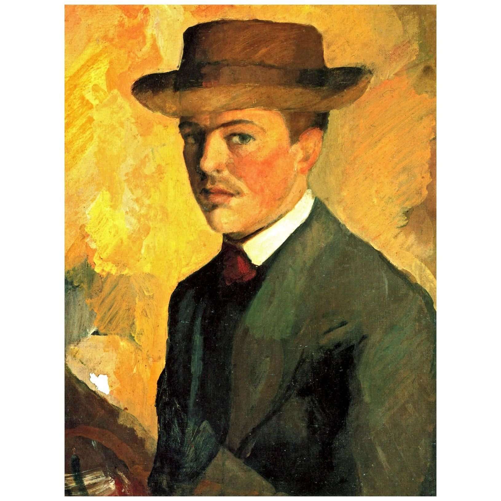  August Macke. Selbstbildnis mit Hut. 1909. Kunstmuseum Bonn
