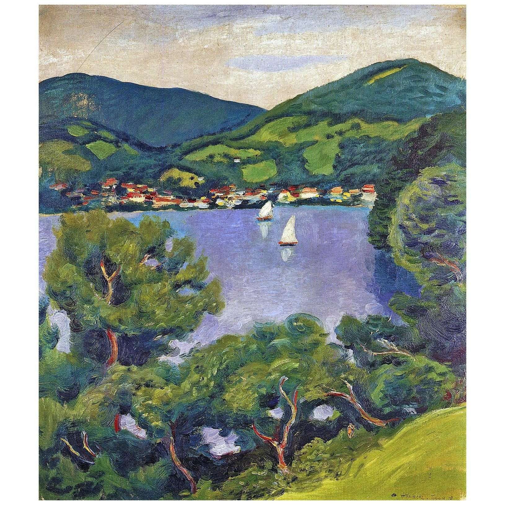  August Macke. Ansicht vom Tegernsee. 1910. Private collecrion