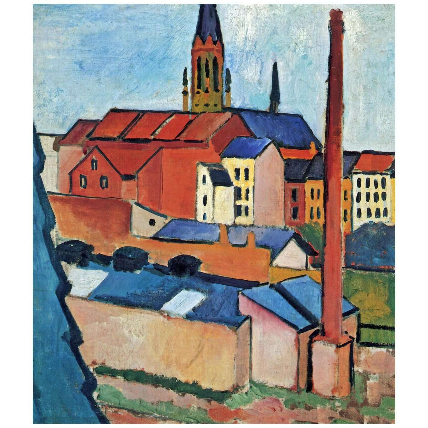  August Macke. Marienkirche mit H?usern. 1911. Kunstmuseum Bonn