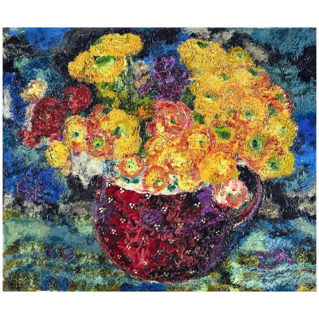  Augusto Giacometti. Still-life with buttercups. 1917. Private collection