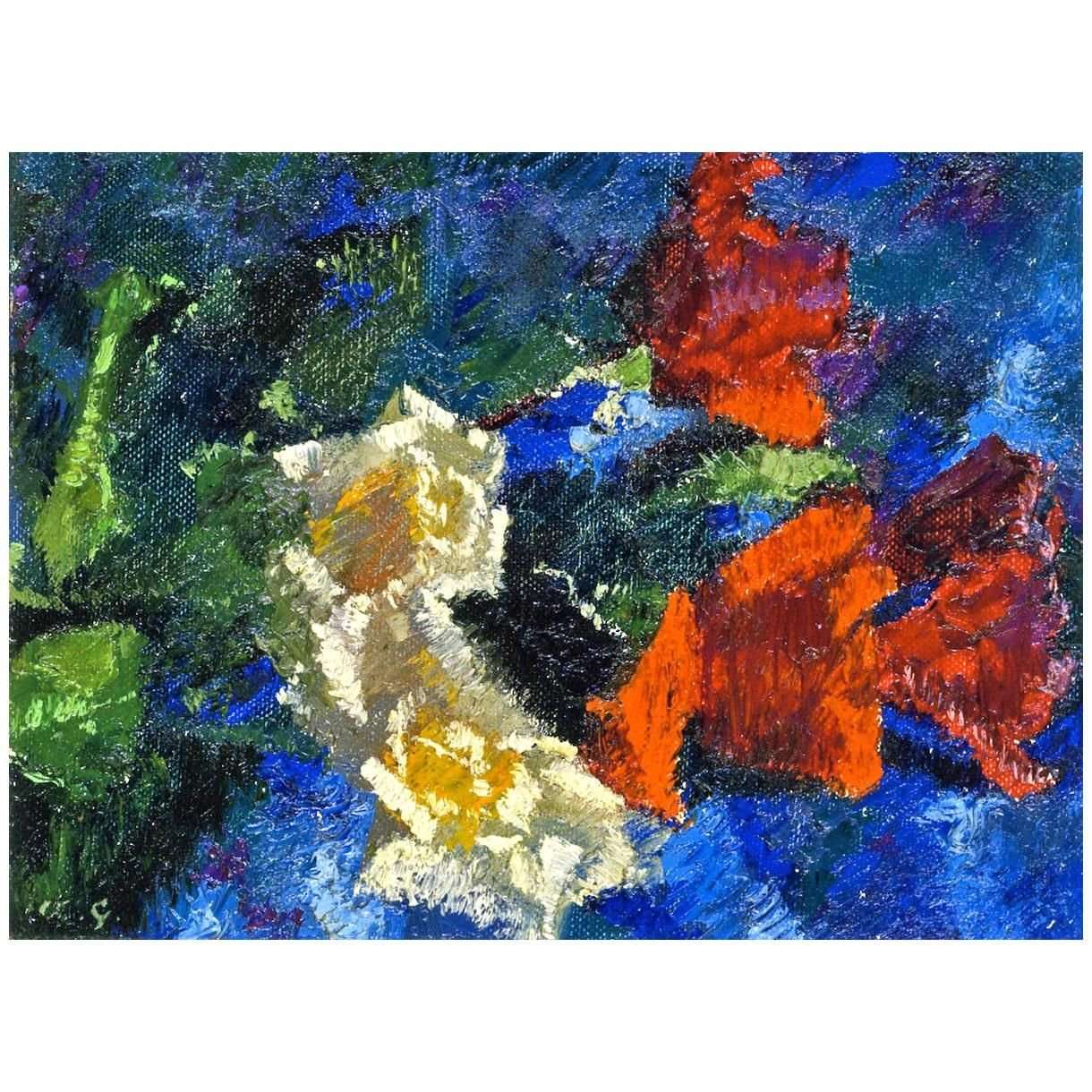  Augusto Giacometti. Roses on a Blue Background. 1936. Private collection
