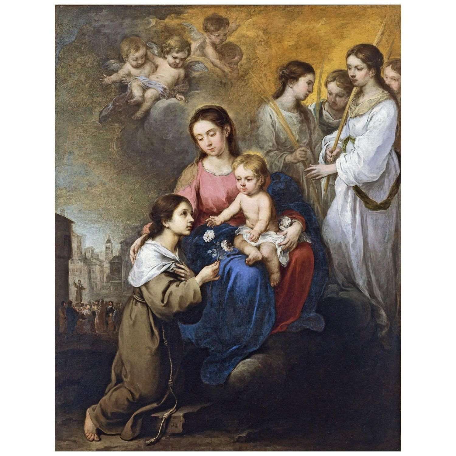   Bartolome Esteban Murillo. Virgen con el Ni?o y St Rosalinda. 1670. Metropolitan Museum NY