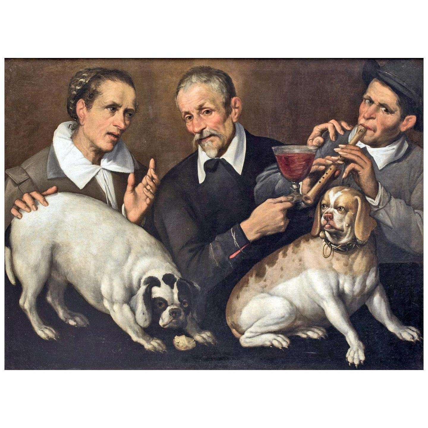  Bartolomeo Passarotti. Tre figure e due cani. 1585. Palazzo Barberini Roma