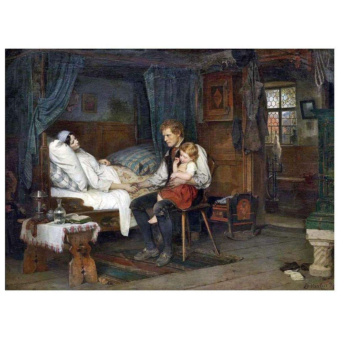 Benjamin Vautier. Au chevet de la m?re malade. 1873
